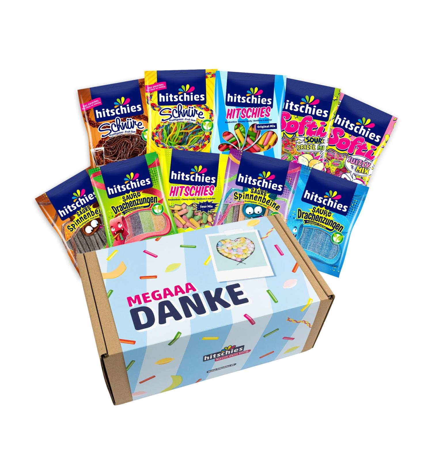 Hitschies Gift Box - 10 Fruity Sweets | Delicious Snack Box for Every Occasion | Ready Packed | 31x18x13 cm - Buy Online on GoSupps.com