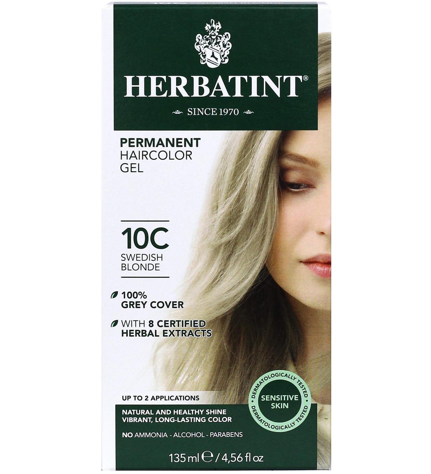 Herbatint 10C Swedish Blonde Permanent Haircolor Gel - 4.56 fl oz (135 ml) | Natural Hair Dye - Buy Online on GoSupps.com