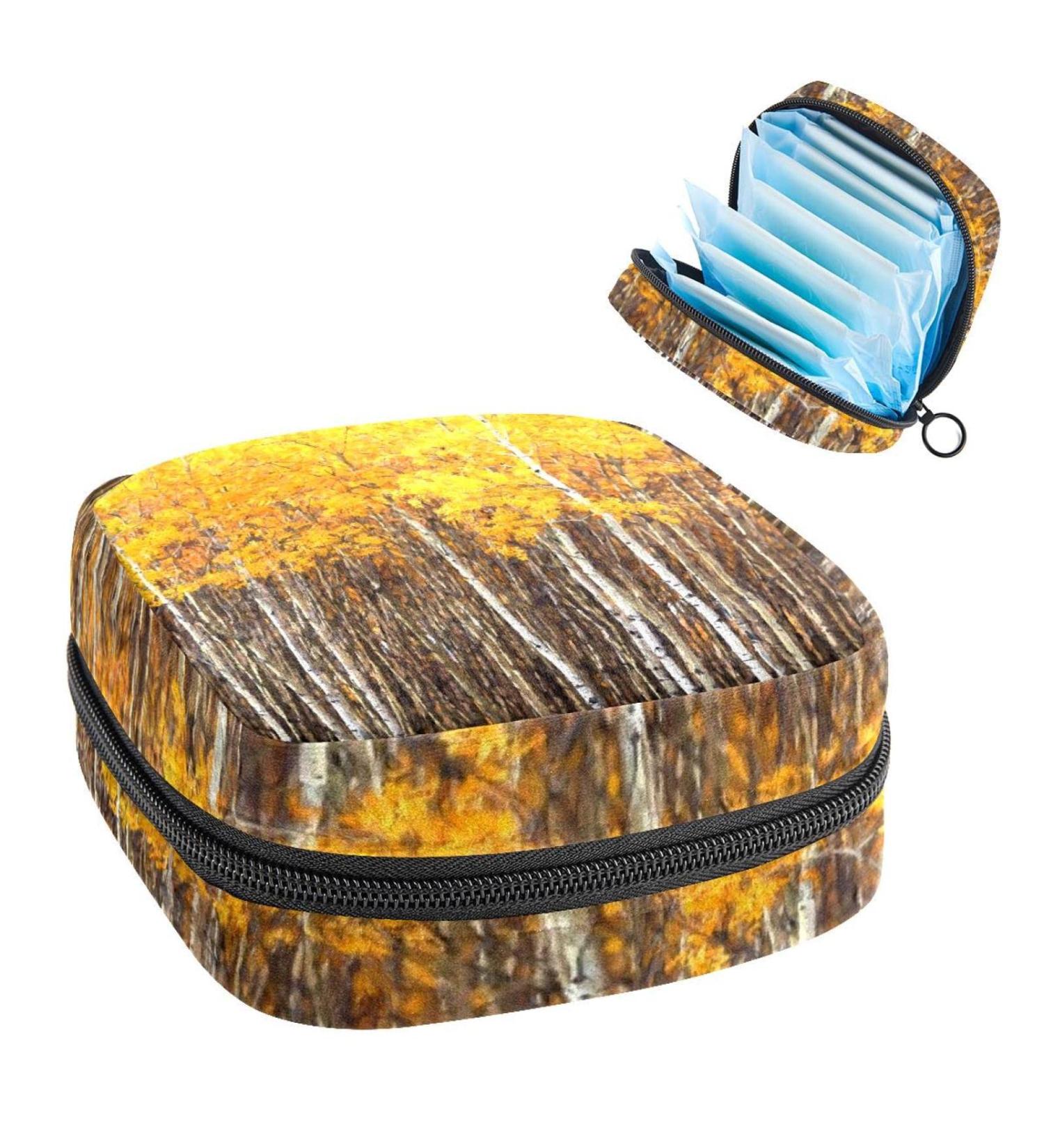 Womens Portable Period Kit - Bonds Storage Pockets Stillpad Keeper - Ahorn Tree Background - Feminine Product Bag for Girls - Buy Online on GoSupps.com