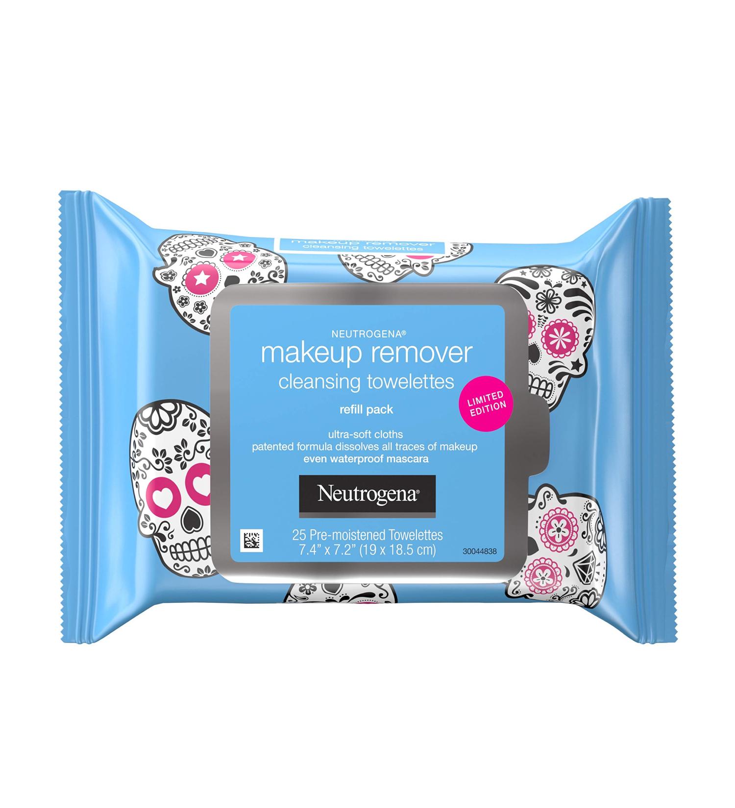 Neutrogena Makeup Remover Facial Cleansing Towelettes - 25 Count | Gentle Alcohol-Free Wipes for Dirt Oil & Waterproof Makeup Removal - Perfect for Halloween & Daily Use - Buy Online on GoSupps.com