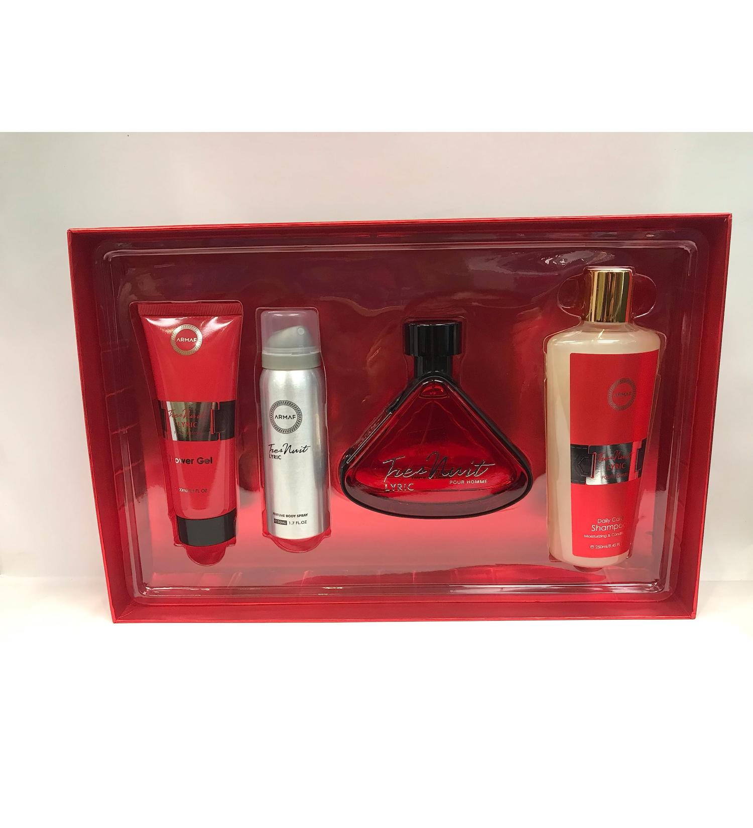 Armaf Tres Nuit Lyric 4-Piece Set For Men (3.4 Oz Eau De Parfum Spray+ 8.45 Oz Shampoo + 3.4 Oz Shower Gel + 1.7 Oz Body Spray)