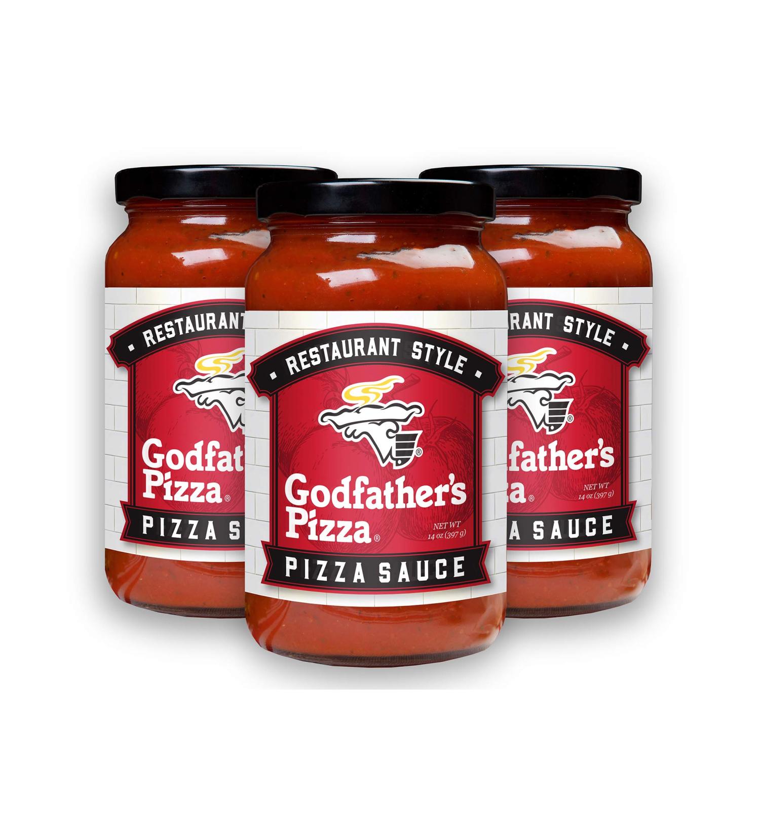 Godfather's Pizza Sauce 14oz (3-Pack) - No Added Sugar, Authentic Italian Restaurant Style - Buy Online on GoSupps.com