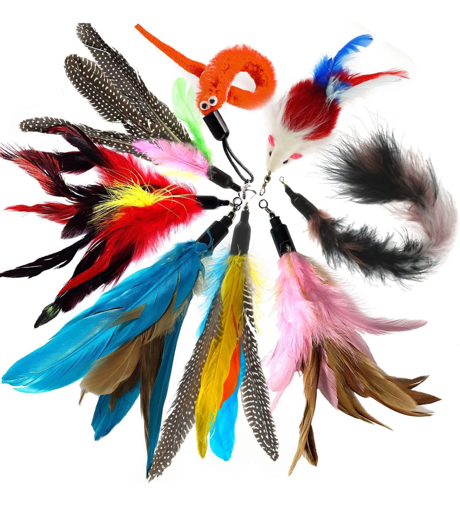 onebarleycorn Cat Toys Feather Refills for Cat Wand Toys Interactive include Replacement Feathers 1 Count (Pack of 1) - Buy Online on GoSupps.com