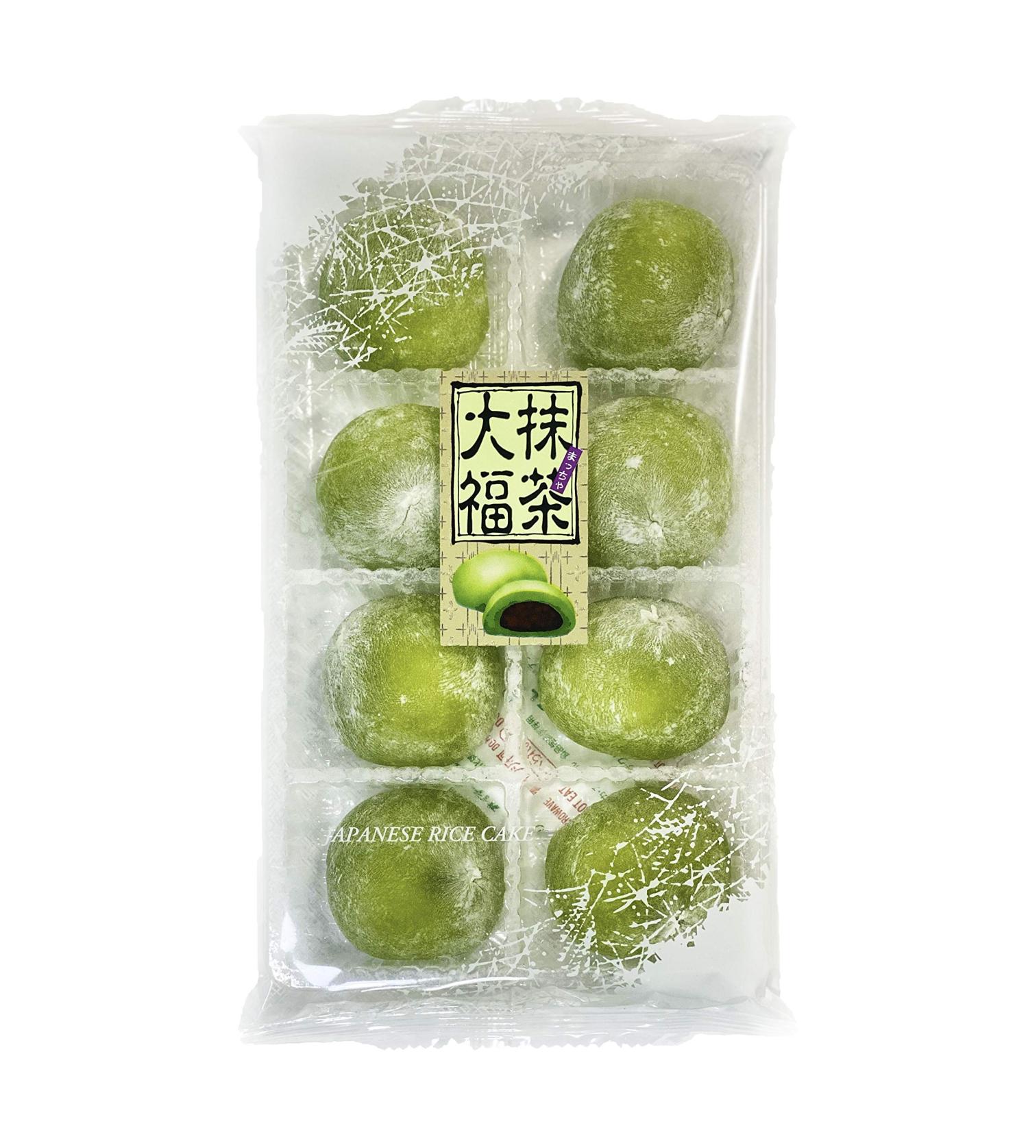 8 Pack Matcha Daifuku Mochi Rice Cake Small Round Japanese Confection Sweet Matcha Cream Filled Cake