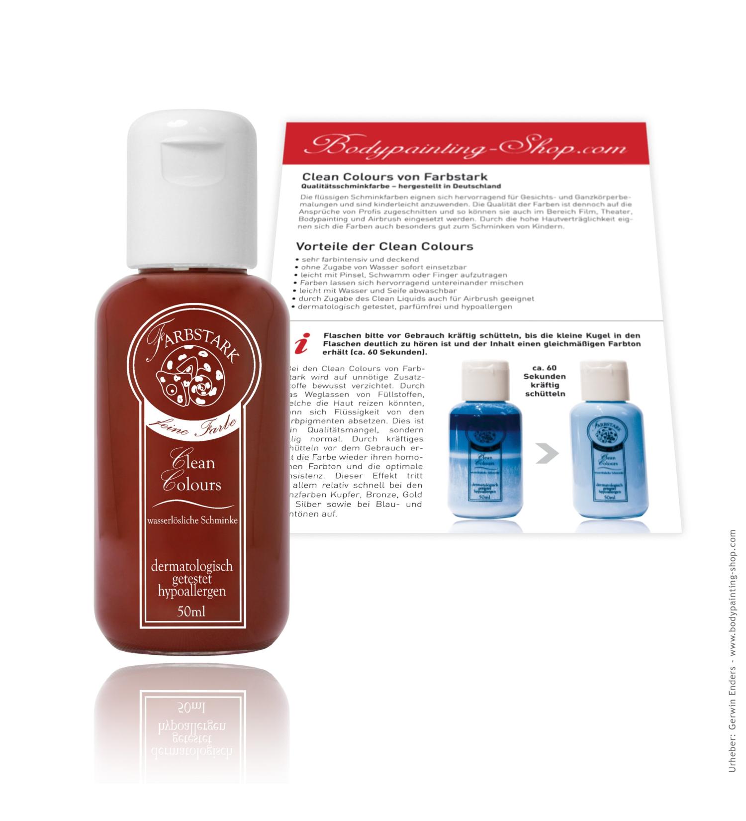 Farbstark Clean Colours Theatre Make-up - water-soluble make-up colour 50 ml dark red