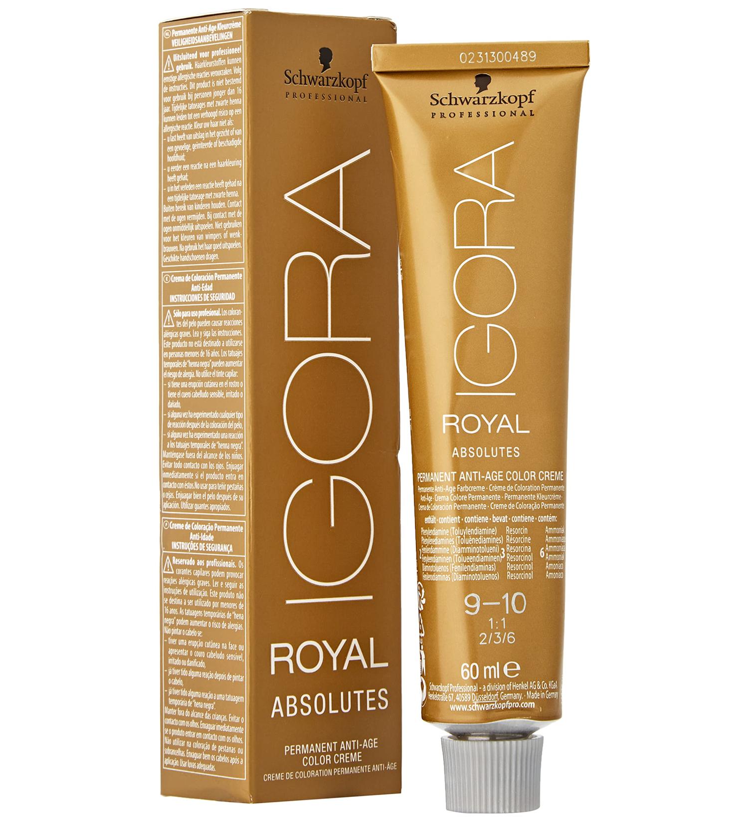 Schwarzkopf Igora Royal Absolutely 9-10 Extra Hellblond Cendr Natur - 60 ml | International Shipping Available - Buy Online on GoSupps.com