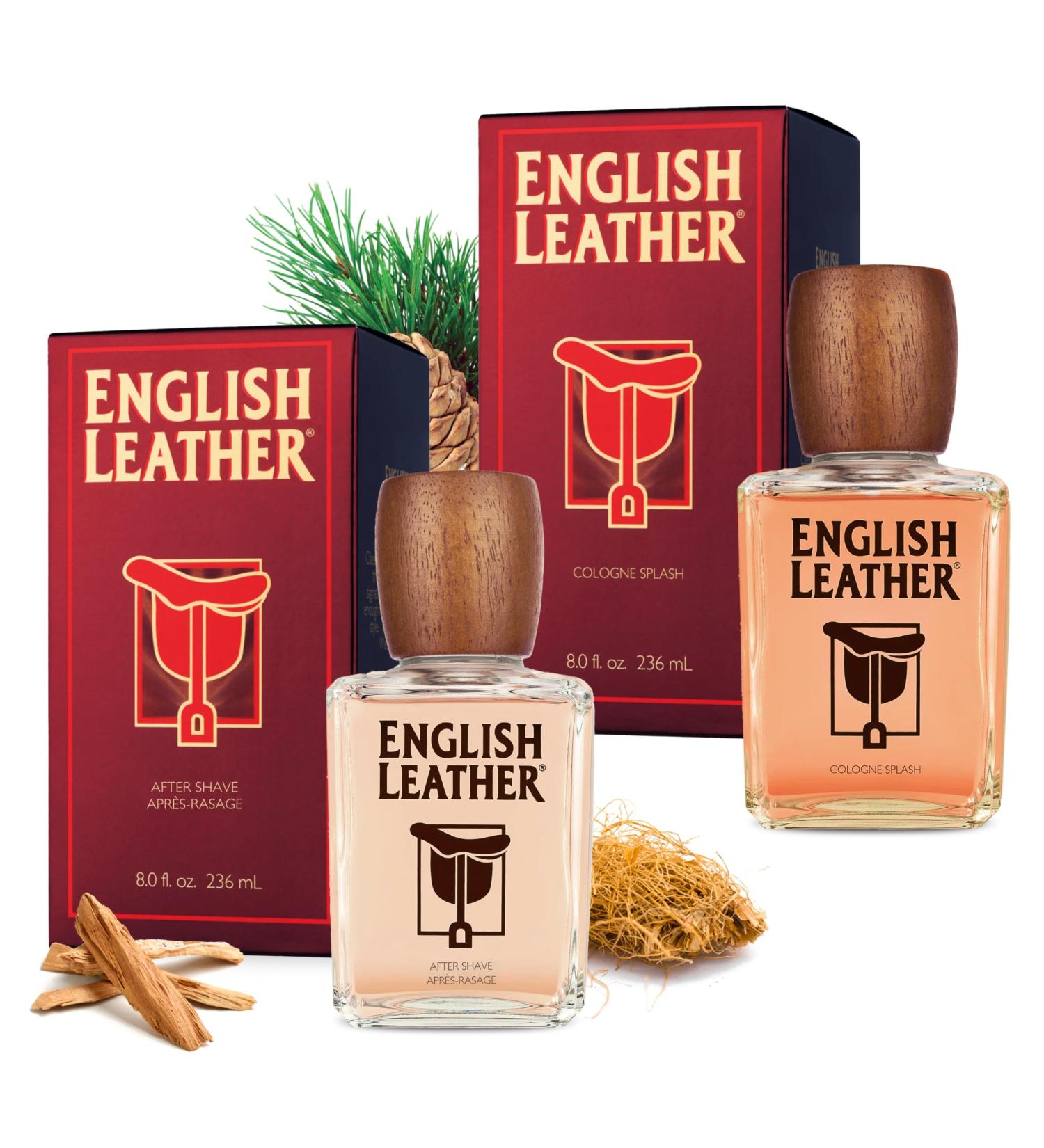 Dana English Leather Aftershave Splash (8 fl oz) & Cologne (8 fl oz) Bundle Rich & Sensual Scent for Men Classic Fragrances - Buy Online on GoSupps.com