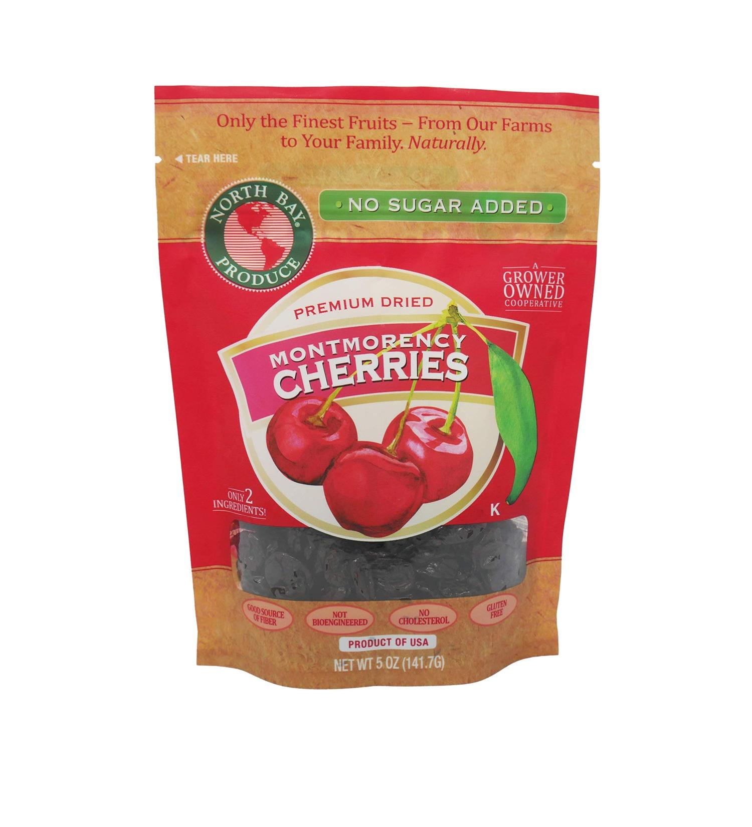 North Bay Produce Dried Unsweetened Cherries 5oz - Gluten Free, Vegan, No Added Sugar - Healthy Snacks for Kids and Adults - Buy Online on GoSupps.com