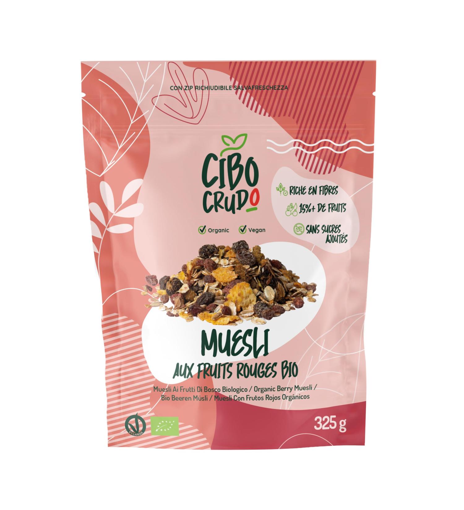 Berry Muesli - 325g. Oat and Rye Muesli with Dried Fruits such as Cherry Red Currant Strawberry and Raspberry. - Buy Online on GoSupps.com