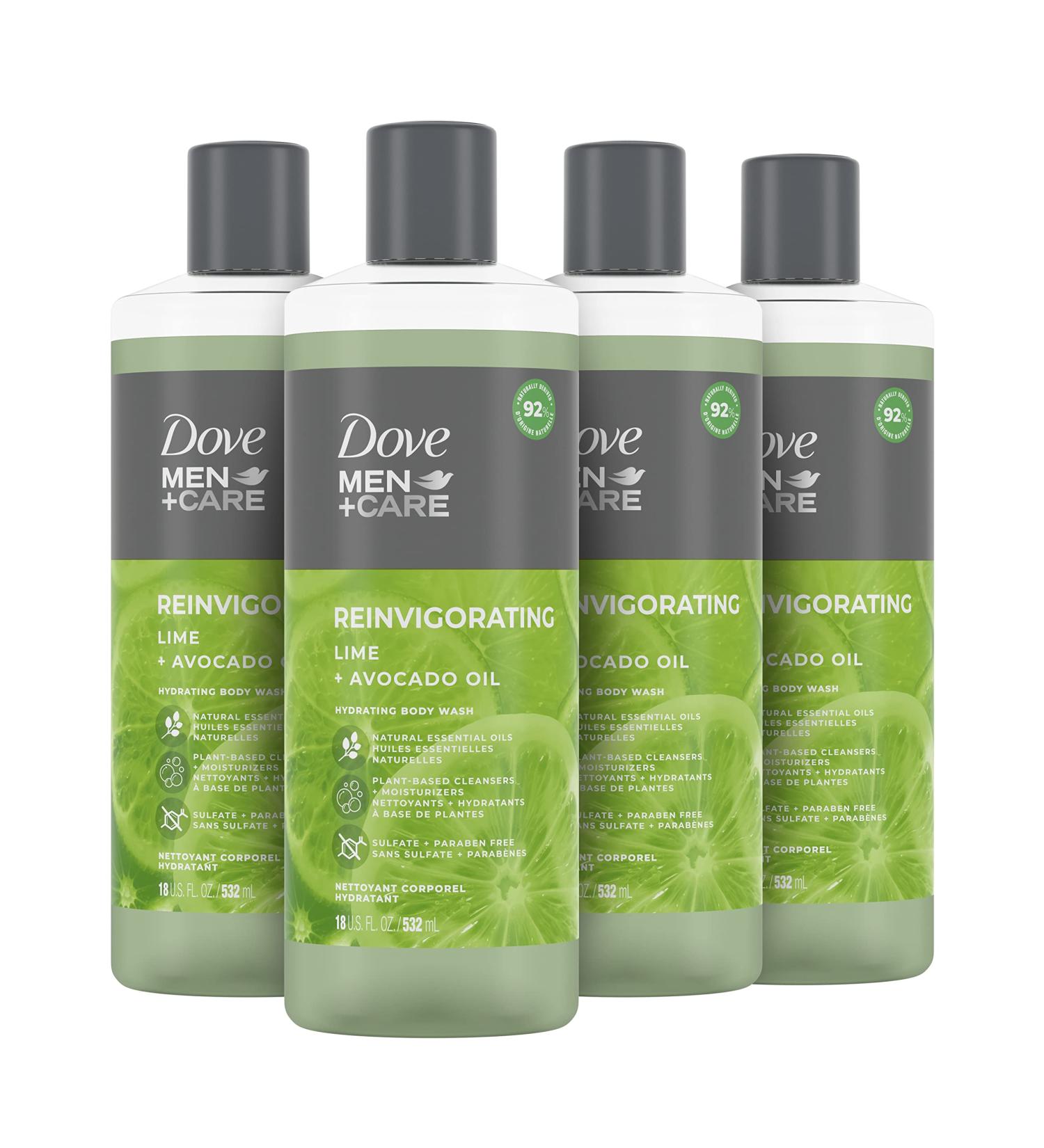 Dove Men+Care Lime & Avocado Oil Body Wash 18 oz - 4 Pack - Buy Online on GoSupps.com