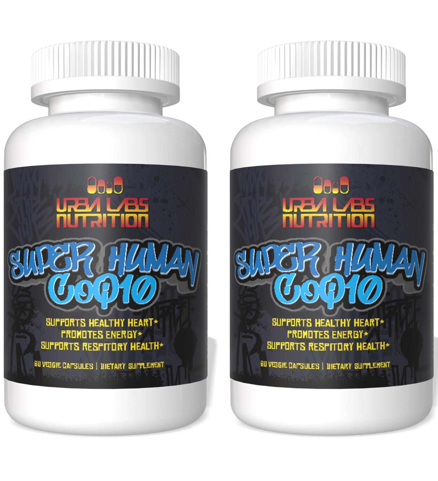 Urbalab 2 Pack Super Human CoQ10 200mg - High Bioavailable Ubiquinone for Healthy Aging Heart & Brain Support - Extra Strength Antioxidant - Buy Online on GoSupps.com
