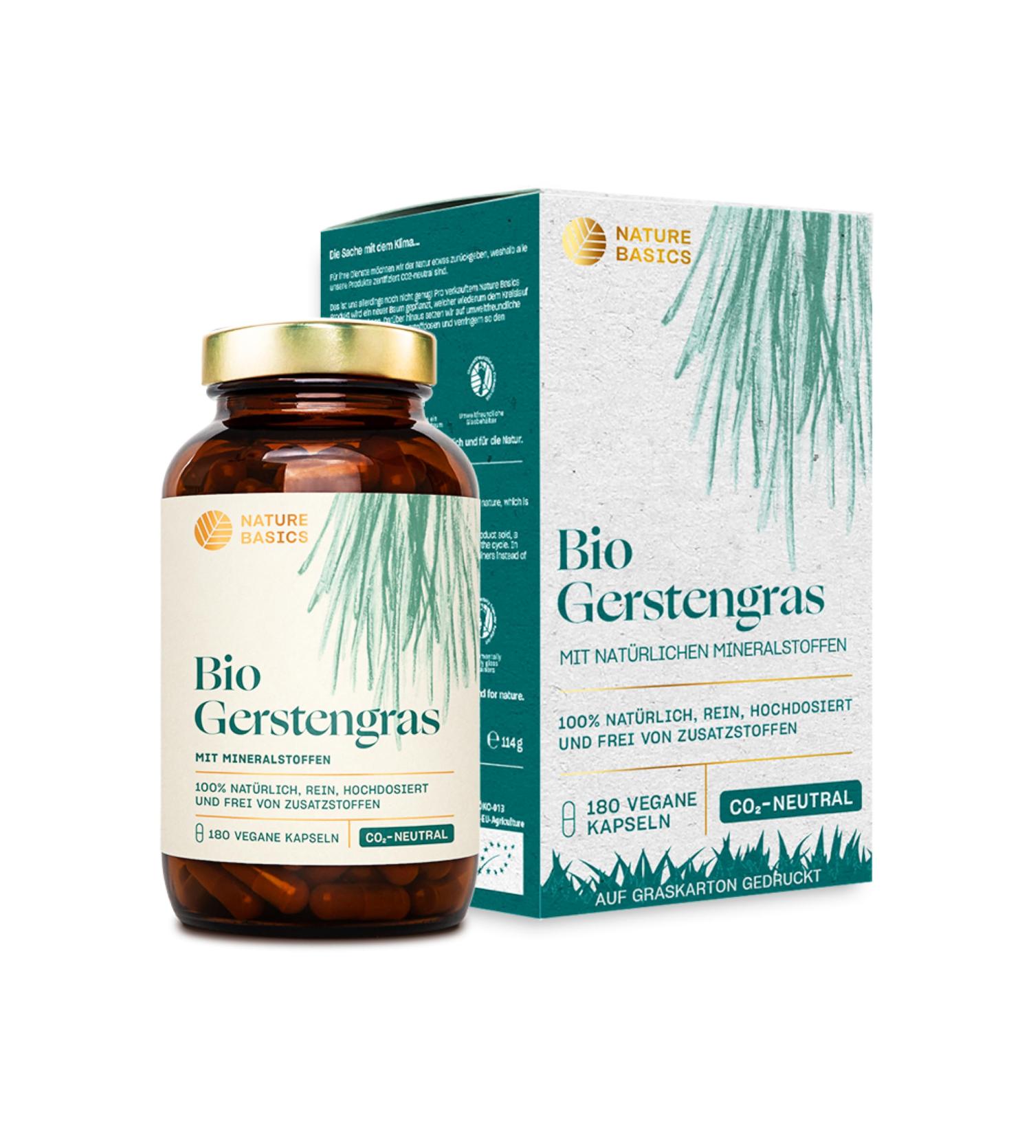 Organic Barley Grass Capsules - 180 High Dose Vegan Supplement | 1500 mg Daily | Ayurvedic Certified & Sustainable - Buy Online on GoSupps.com