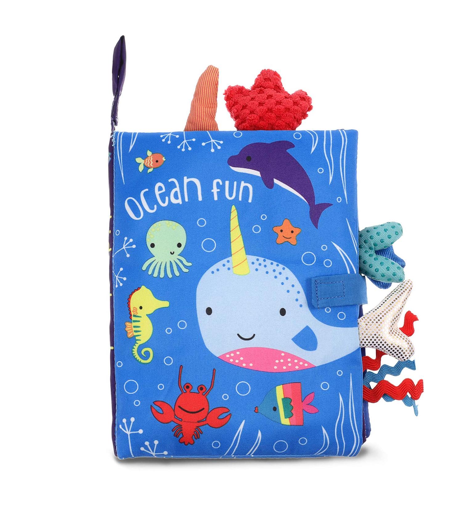 SOSPIRO Ocean Baby Cloth Book for Toddlers - Soft, Safe & Nontoxic 3D Animal Tails - Early Learning & Perfect Gift for Babies 0-3 Years - Buy Online on GoSupps.com