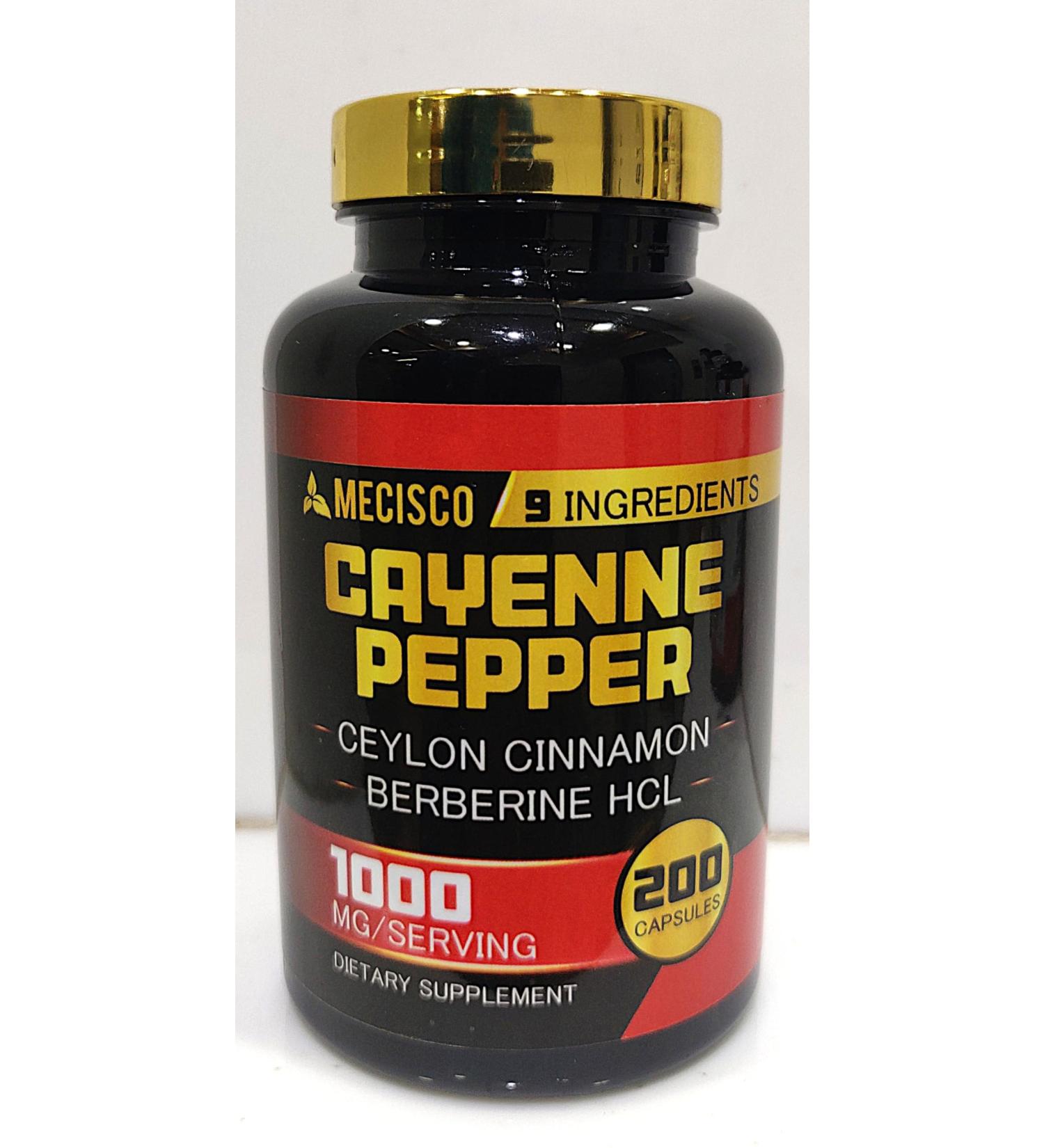 Cayenne Pepper Capsules with Turmeric Curcumin Root Berberine HCl Ceylon Cinnamon Bark & More - 200 Capsules 200 Count (Pack of 1) - Buy Online on GoSupps.com