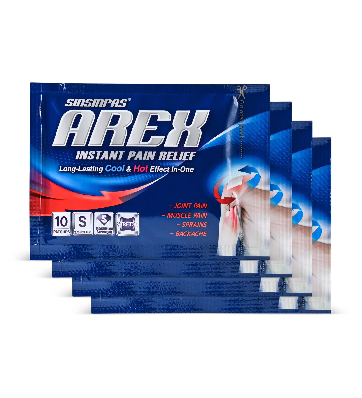 SINSINPAS Arex Small Cool & Hot Pain Relieving Patch 4 Pack - 40 Patches - Buy Online on GoSupps.com
