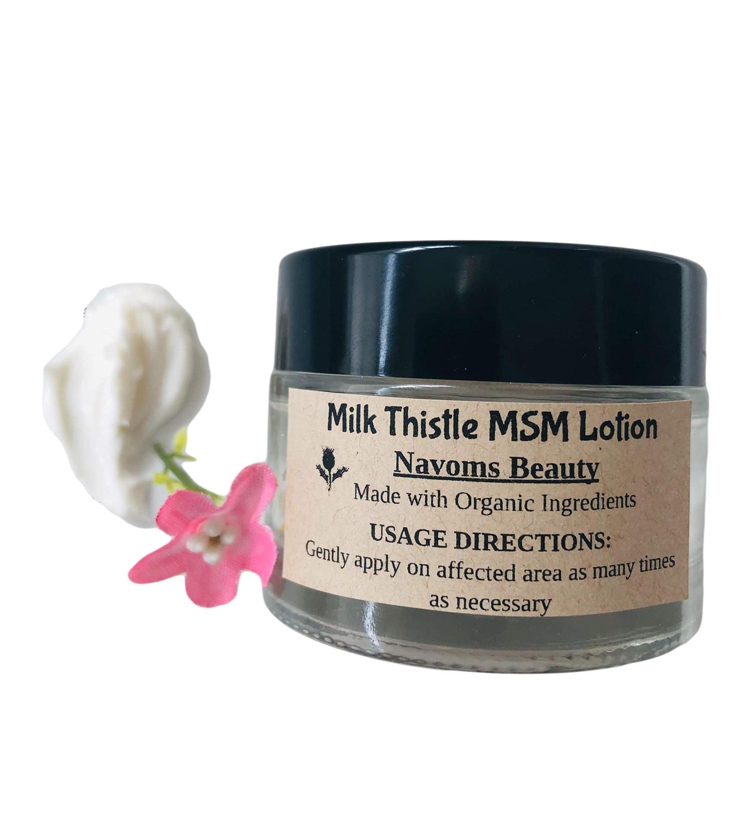 Organic Milk Thistle Lotion | Vegan All-Purpose Face & Body Lotion for All Ages | 2 oz Glass Jar - Buy Online on GoSupps.com