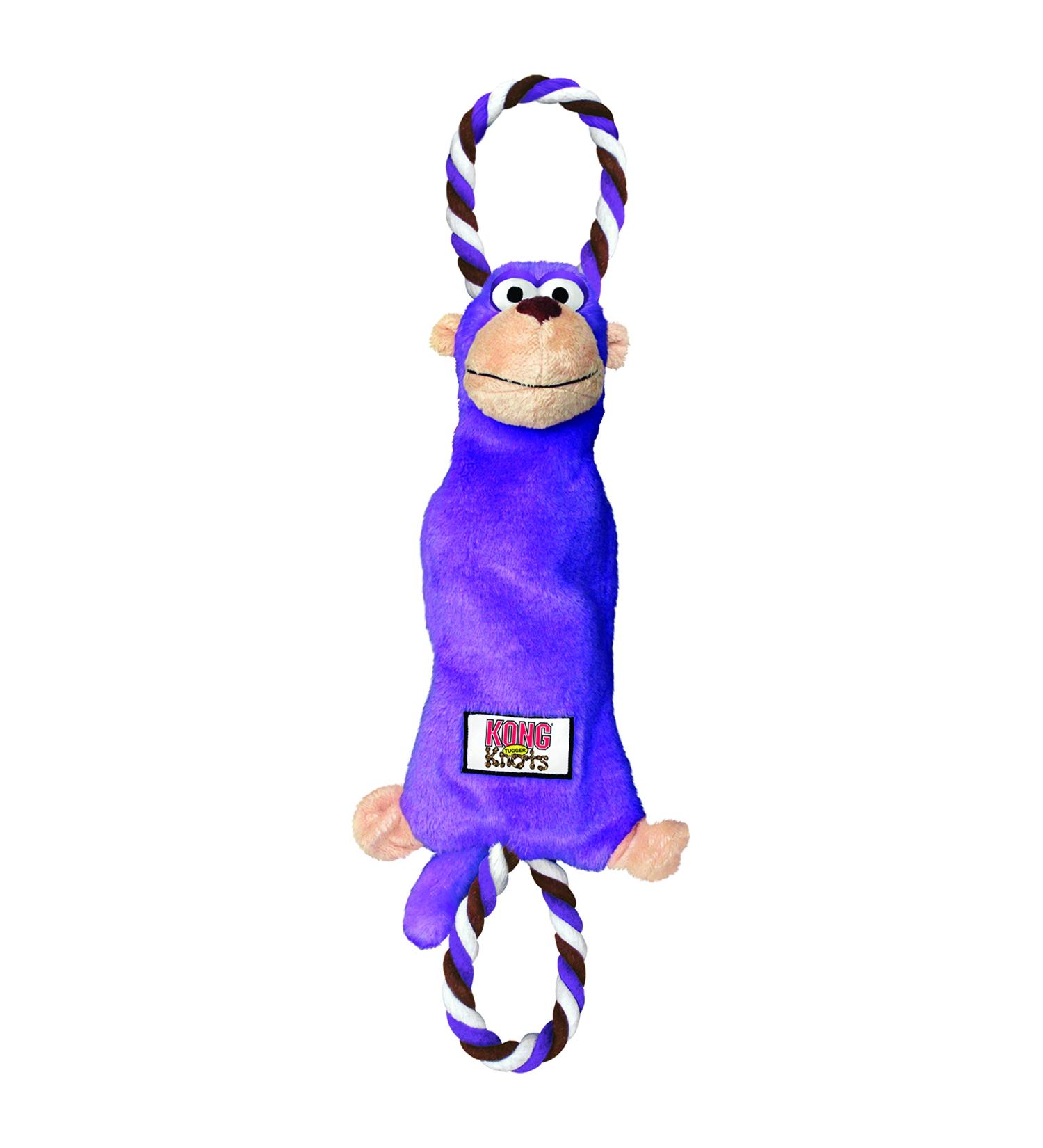 KONG - Tugger Knots Monkey - Tug of War Dog Toy Minimal Stuffing and Looped Ropes for added Strength - For Small/Medium Dogs - Buy Online on GoSupps.com