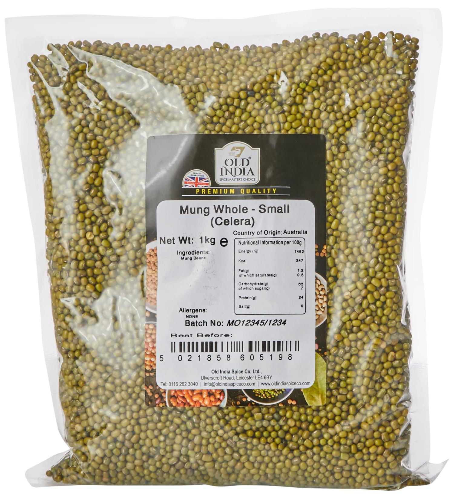 Old India Mung Whole 1kg - Premium Small Celera Beans for Cooking - Buy Online on GoSupps.com
