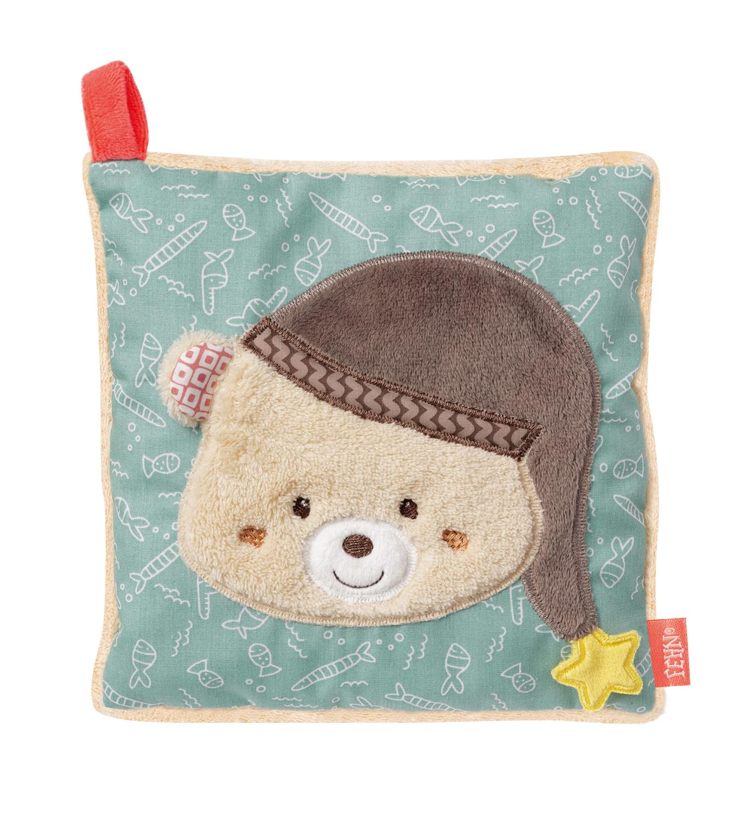 Fehn Cherry Pit Cushion Bear - 15 x 15 cm - Soothing Heat/Cold Pad for Babies - Multicoloured Classic - Buy Online on GoSupps.com