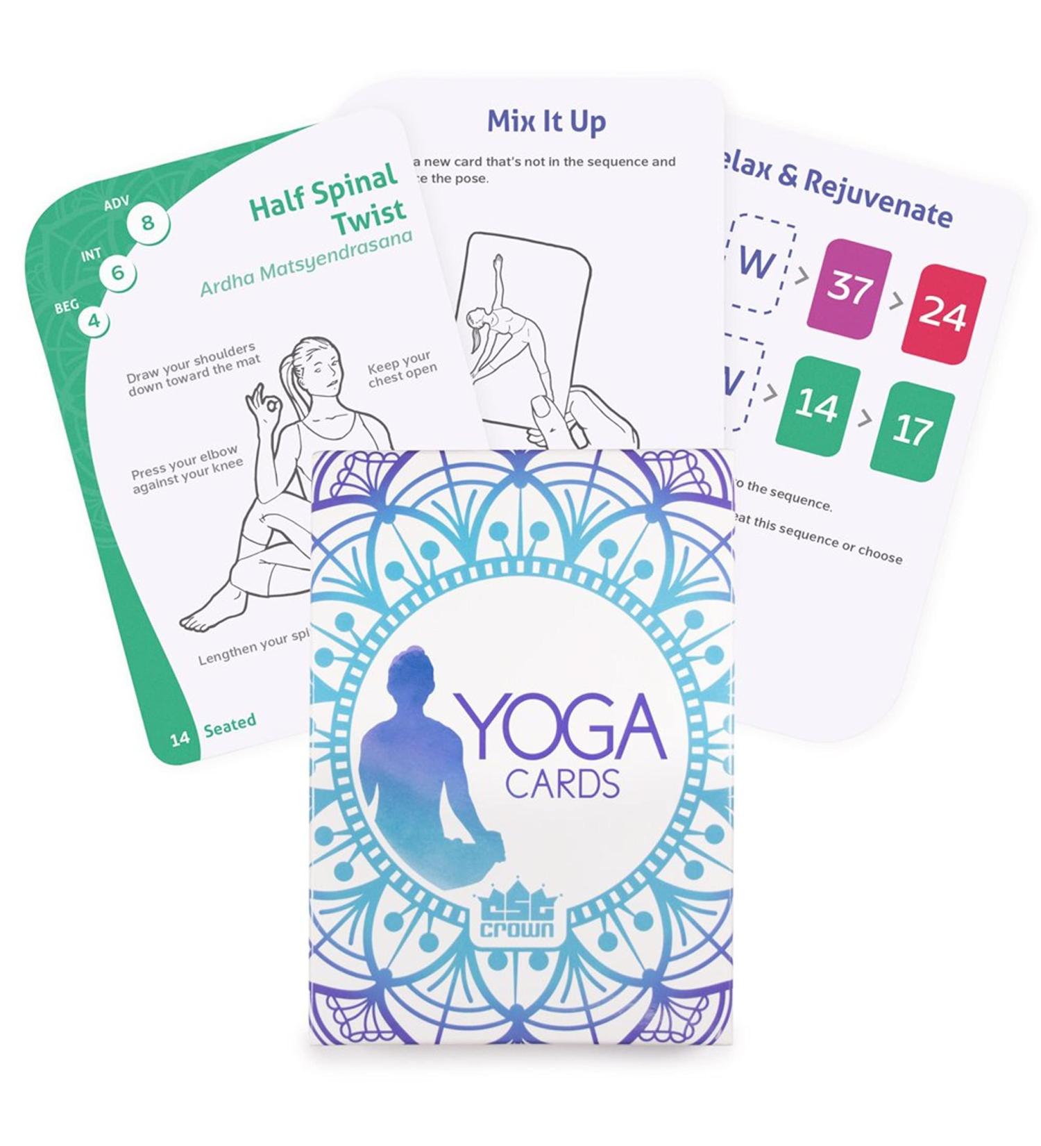 Yoga Cards | 63 Card Deck With Tips & Tricks as Well as Instructions | More Than 45 Essential Poses For Teaching Flexibility | Train  Meditate  and Relieve Stress with Easy To Follow Guides - Buy Online on GoSupps.com