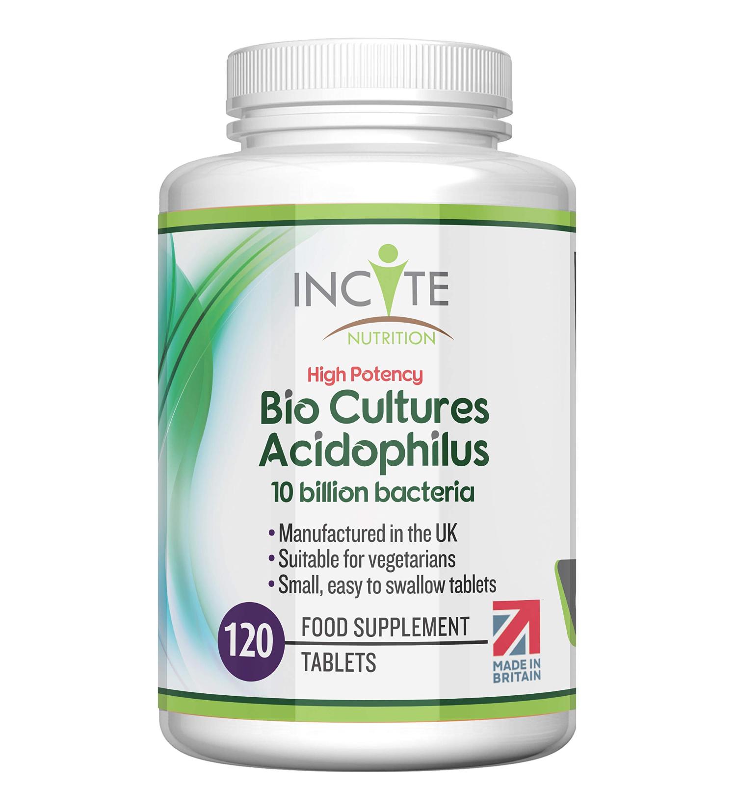 Acidophilus Bio Cultures 10 Billion CFU - 120 Easy Swallow Tablets - Buy Online on GoSupps.com