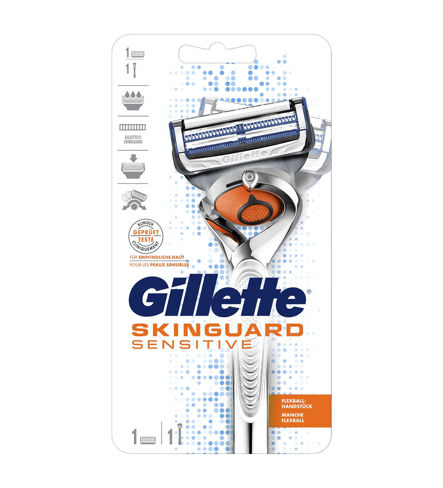 Gillette SkinGuard Sensitive Razor for Men - Clinically Tested for Sensitive Skin | Razor + 1 Blade - Shop Worldwide - Buy Online on GoSupps.com