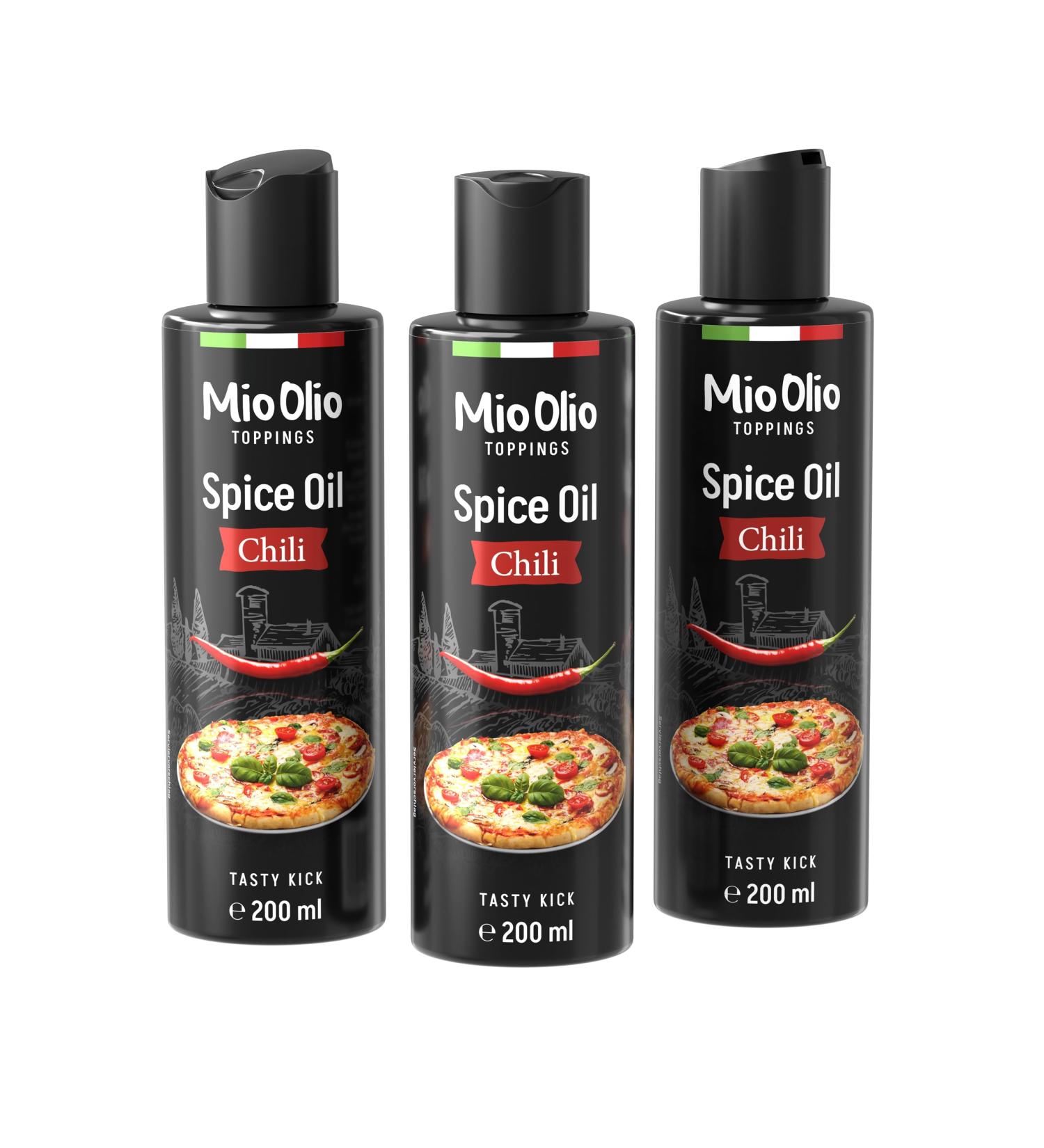 3 x Mioolio Spice Oil - Chilli Oil for Pizza Pasta & More | All-Natural No Artificial Flavors No Palm Fat - Buy Online on GoSupps.com