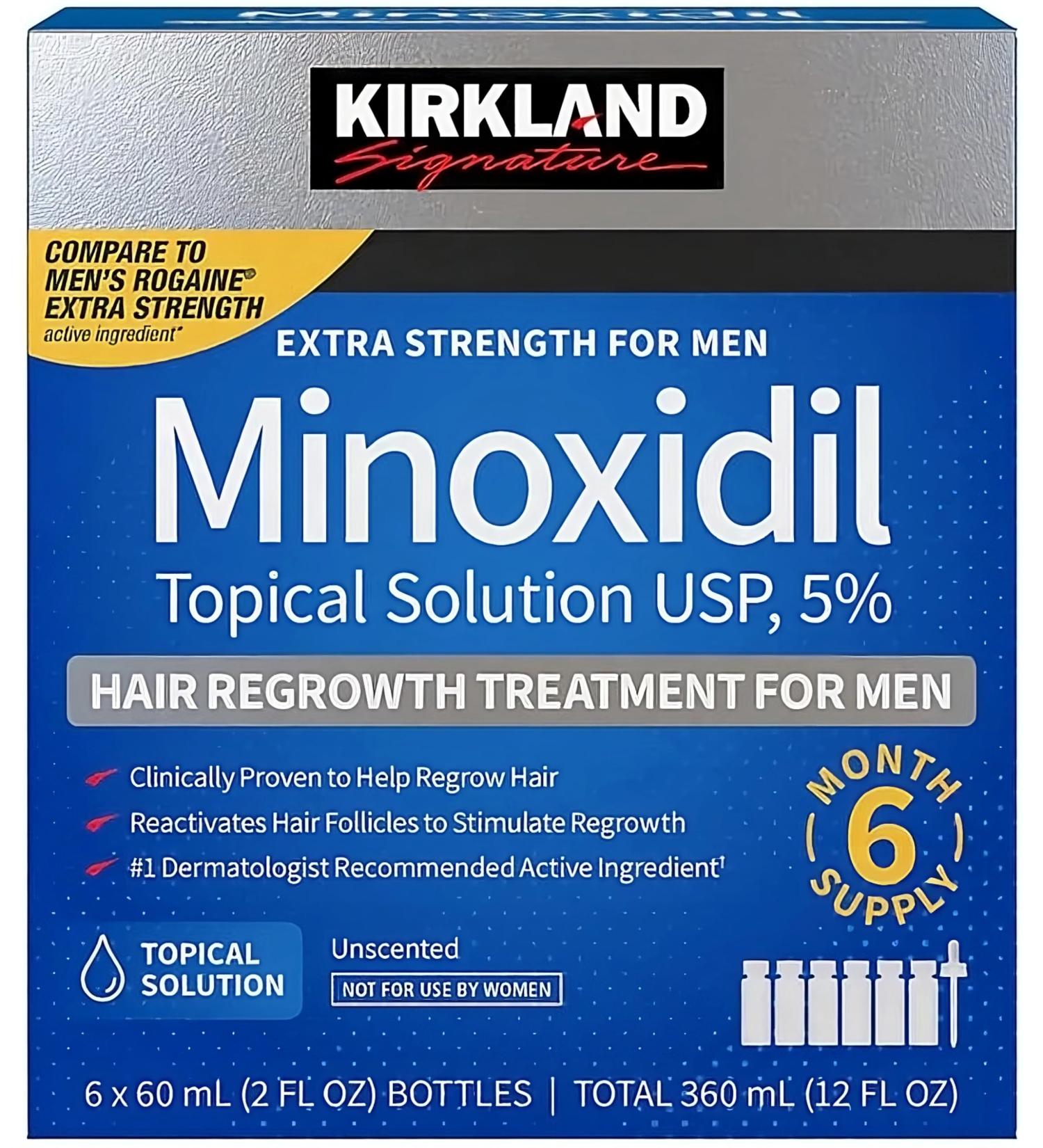Kirkland Minoxidil 5% for Men - 6 Months Hair Regrowth Supply (12 Oz) - Shop Internationally - Buy Online on GoSupps.com