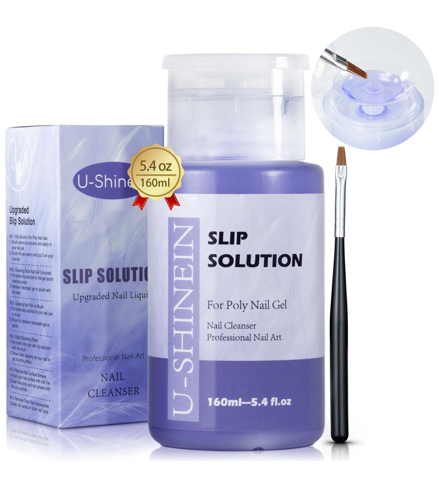 U-Shinein Nail Slip Solution 160ml - Anti-Stick Polygel Cleanser for Nail Extension Gel - Salon-Quality Nail Art Manicure - Buy Online on GoSupps.com