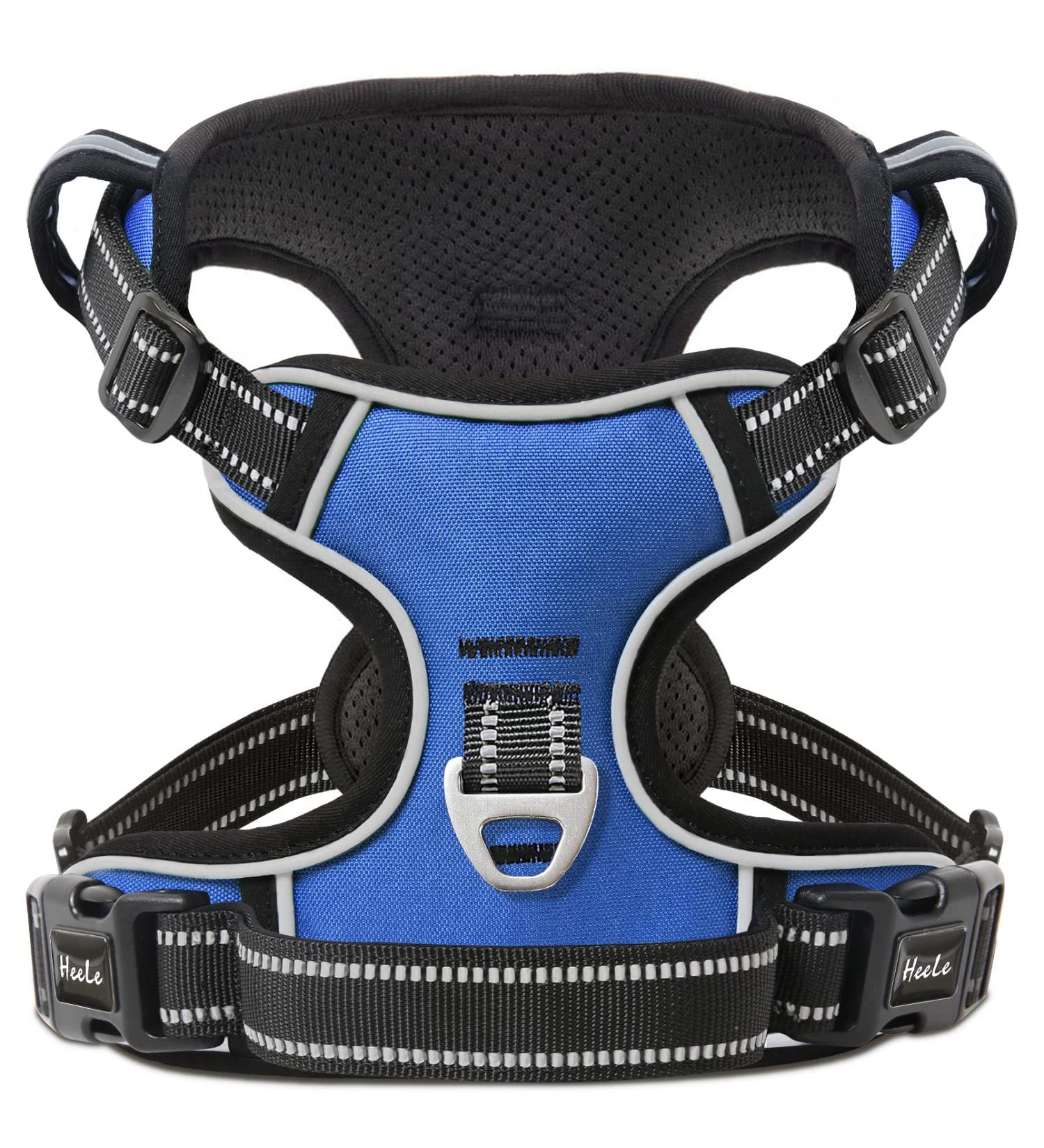 HEELE Large Dog Harness with Soft Padded Handle, Reflective, No Pull Design - Blue, Size L - Buy Online on GoSupps.com