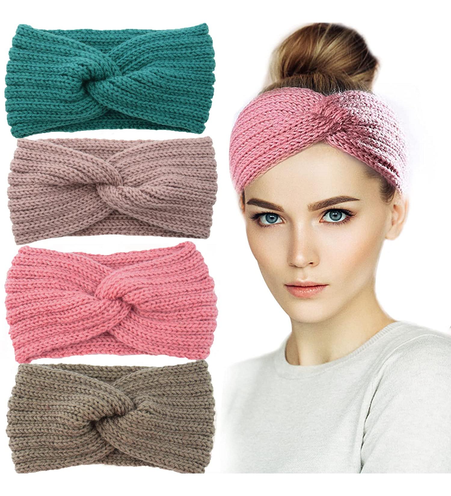 4-Piece Women's Winter Knit Headband Set | Handmade Crochet Ear Warmers | Stylish & Cozy Hair Accessories - Buy Online on GoSupps.com