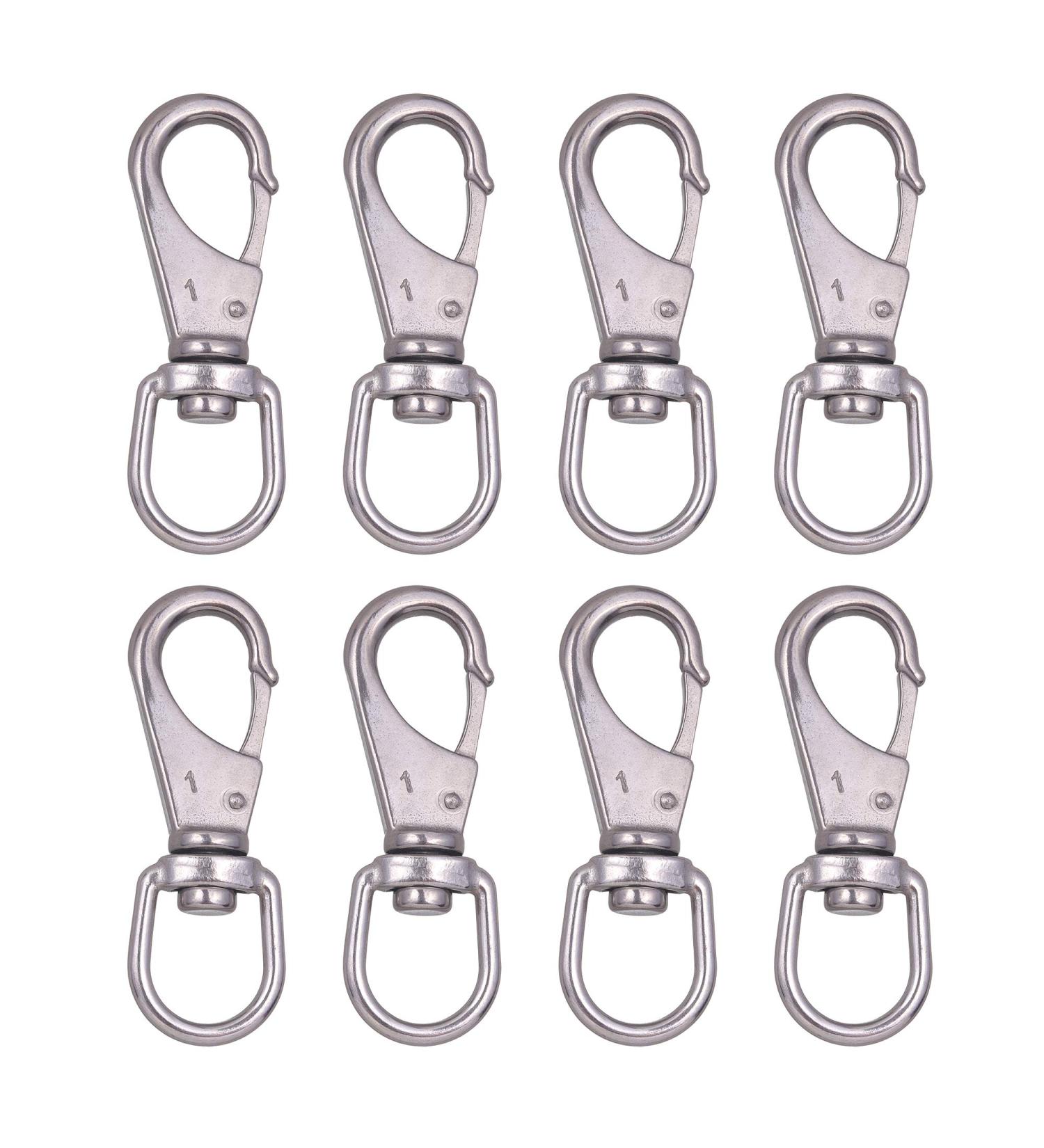 Mixiflor Stainless Steel Swivel Snap Hooks  8 Pack (3.5 Inch) Heavy Duty Swivel Eye Snap Hook  Diving Clips Spring Hooks for Bird Feeders  Pet Chains  Dog Tie-Out Cable  Keychains and More - Buy Online on GoSupps.com