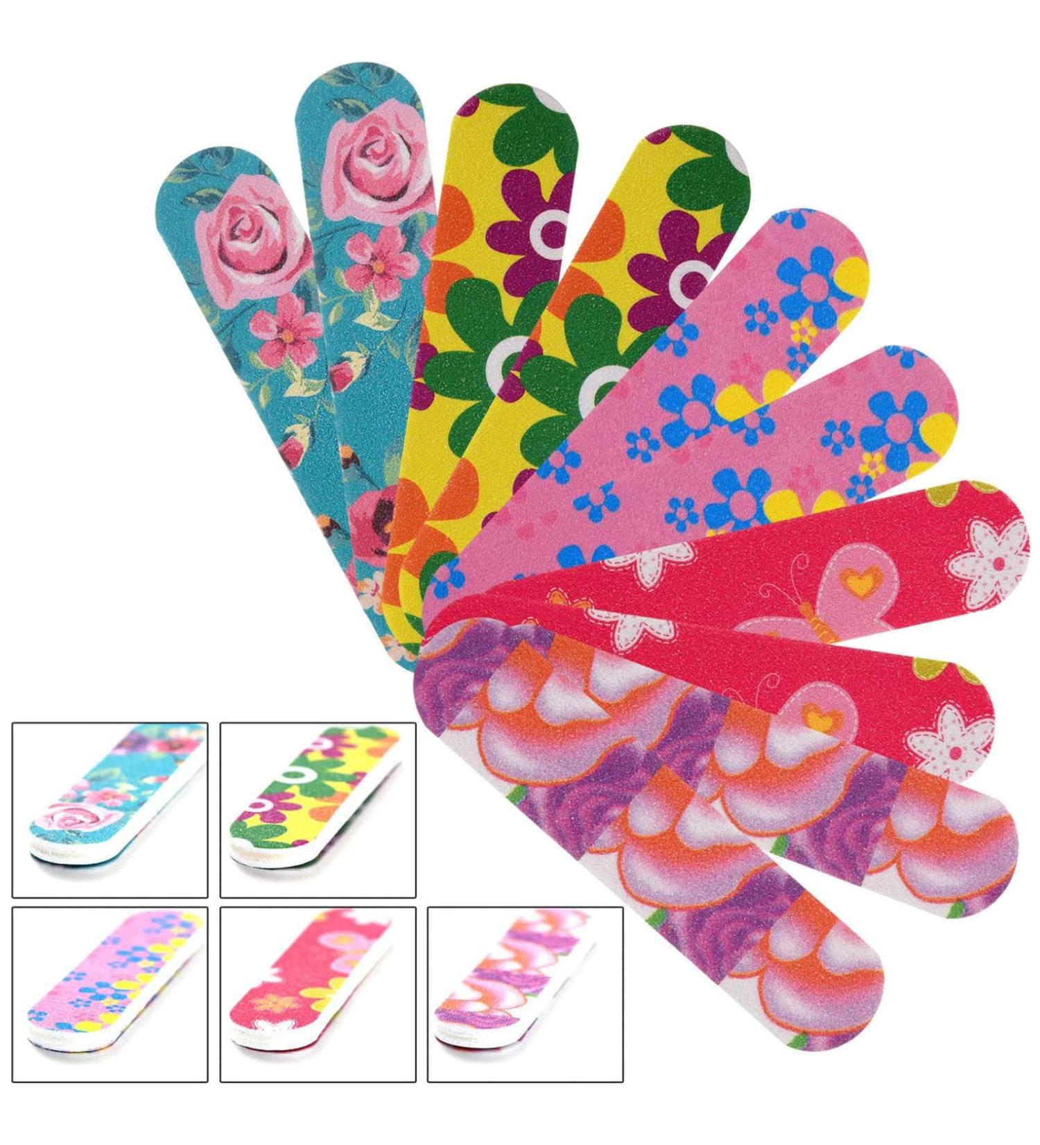 100 Double Sided Mini Nail Files Emery Boards for Women - 5 Colors - Buy Online on GoSupps.com