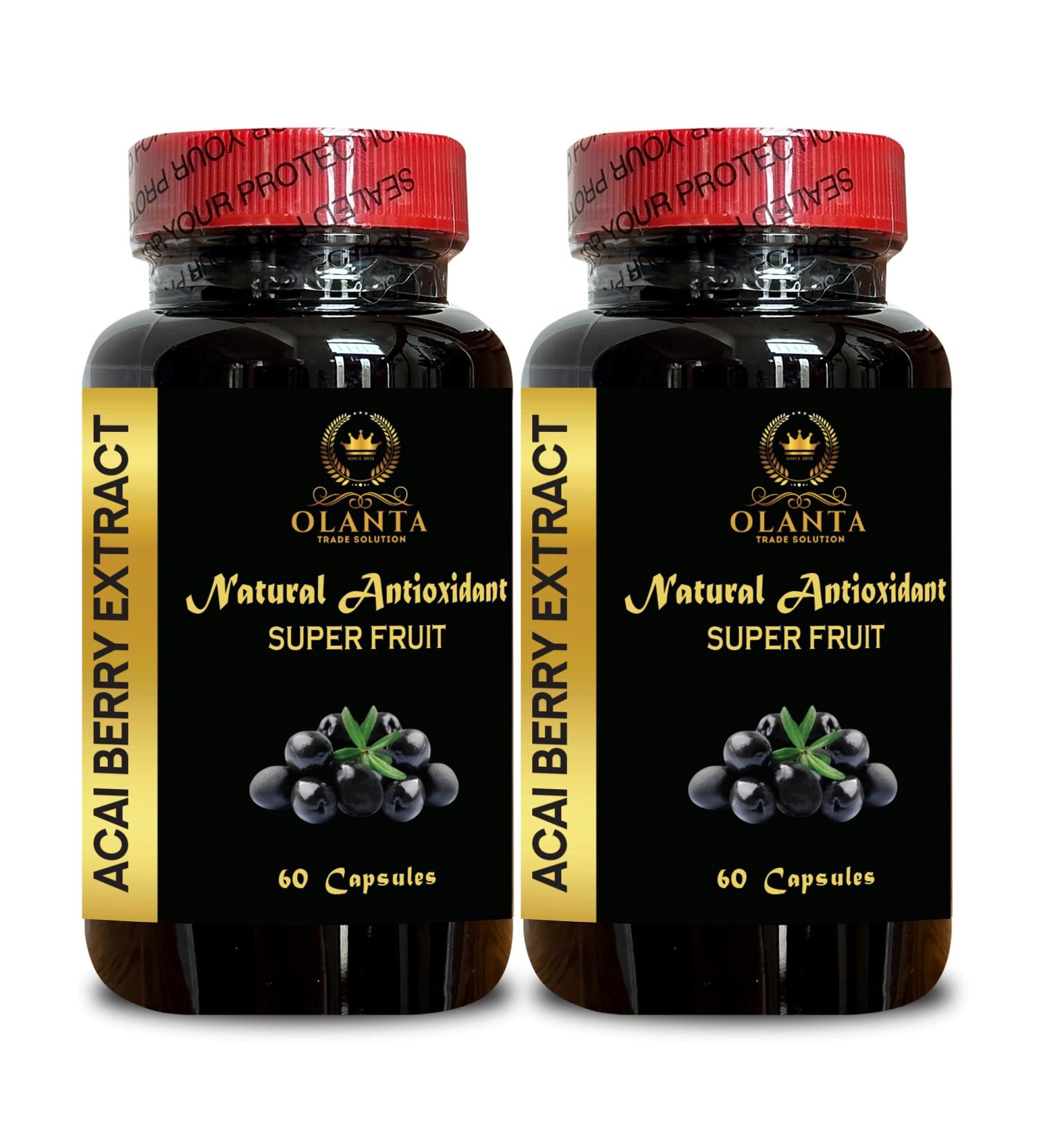 OLANTA TRADE SOLUTION Acai Berry Extract 4:1 Capsules Double Supply Superfruit Supplement for Energy Antioxidant Support & Daily Wellness 2 Bottles 120 Capsules - Buy Online on GoSupps.com