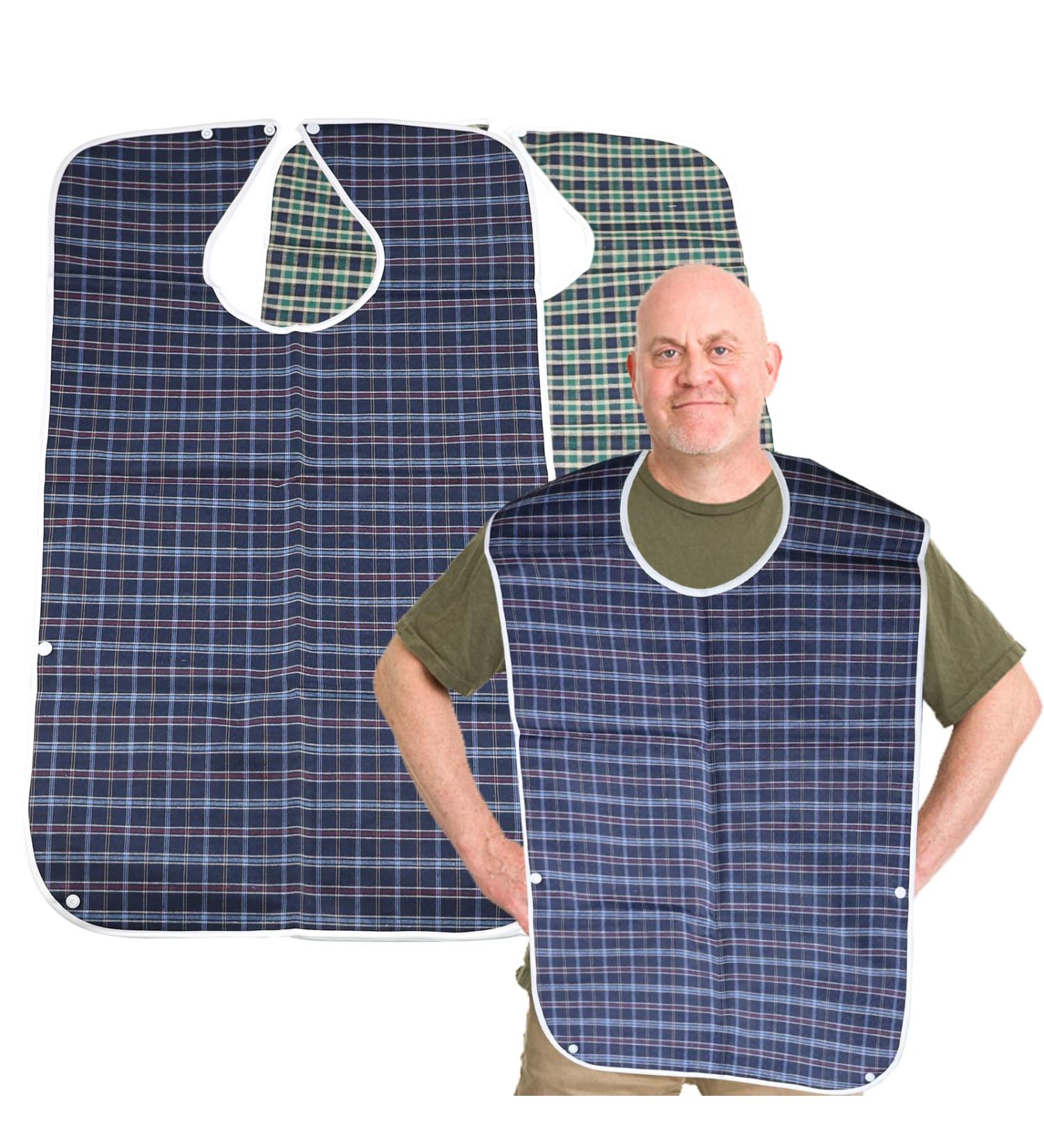 Shop Lwmlwm 2-Piece Washable Waterproof Bibs for Adults - Reusable Dining Solution for Men Women Seniors & Disabled - Buy Online on GoSupps.com