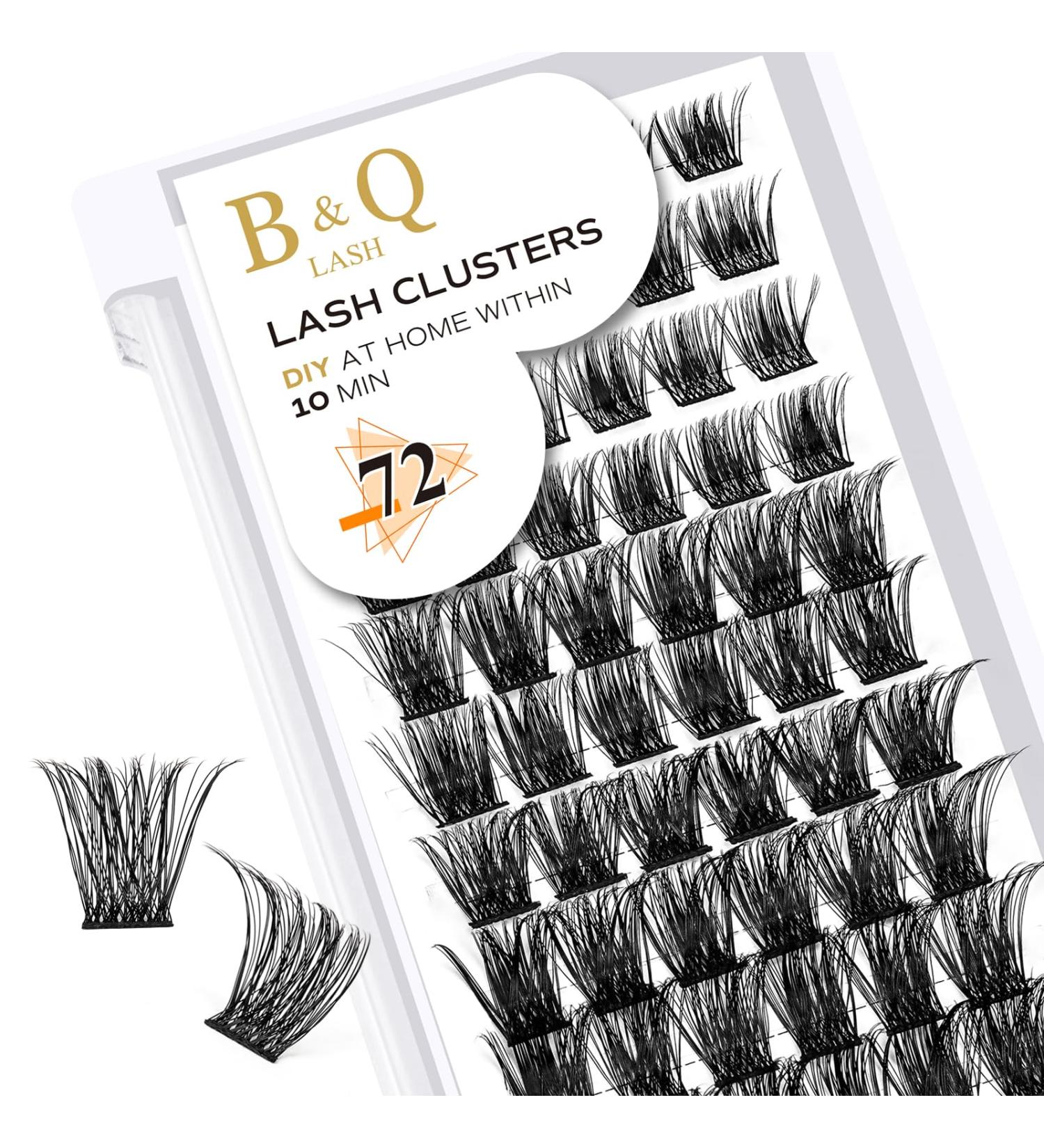 D Curl 10mm 72 Cluster Eyelash Extensions DIY at Home - B&Q Lash Clusters for Soft Volume - Individual Wispy Eyelash Clusters - B 19 D-10mm - Buy Online on GoSupps.com