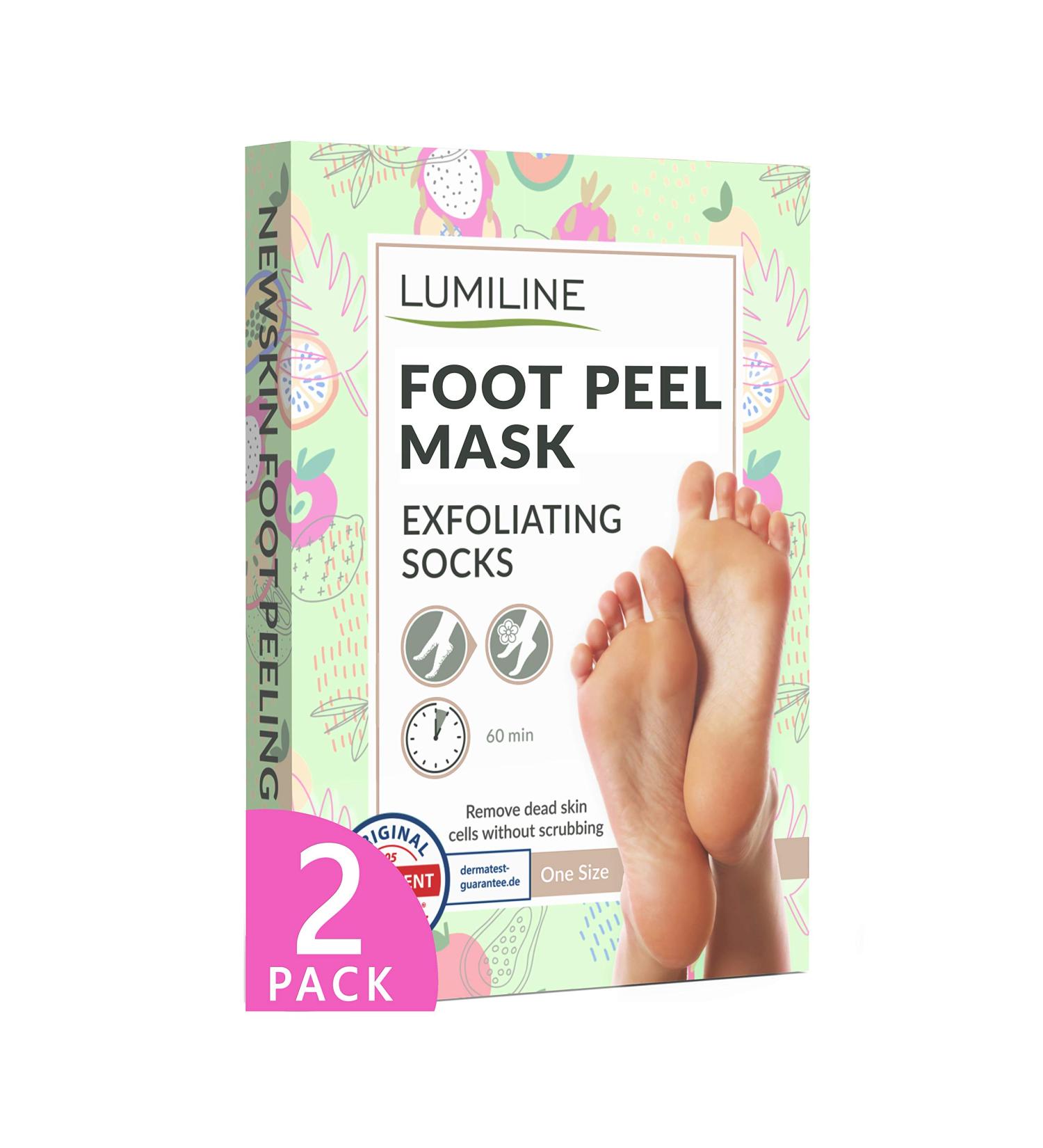 Exfoliating Foot Peel Mask - 2 Pairs, Dermatologically Tested for Hard Skin, Baby Feet Soft - Light-Green - Buy Online on GoSupps.com