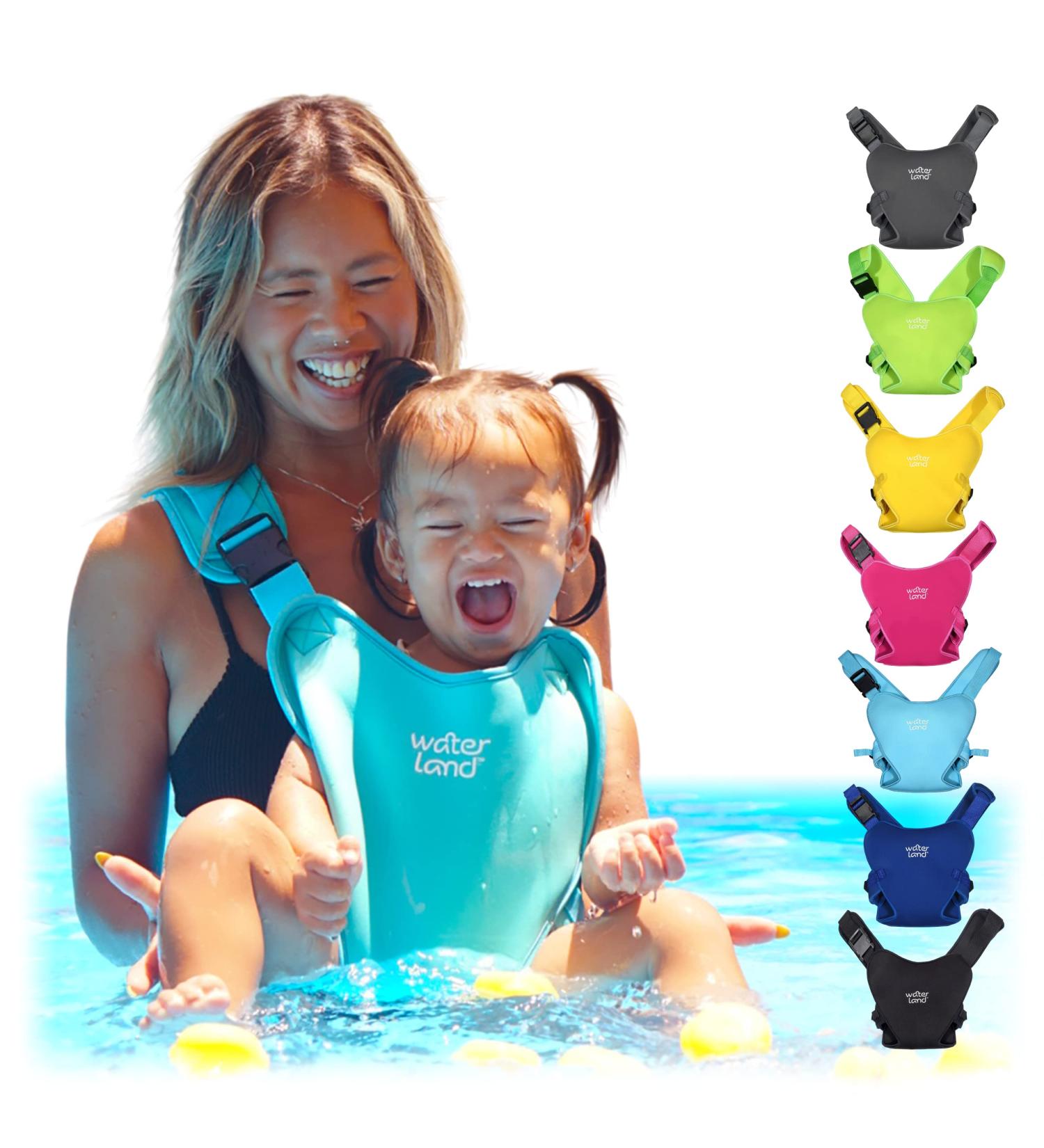 WaterLand Baby Carrier - Waterproof Infant Chest Holder for Pool & Beach - Light Blue Sky - Buy Online on GoSupps.com
