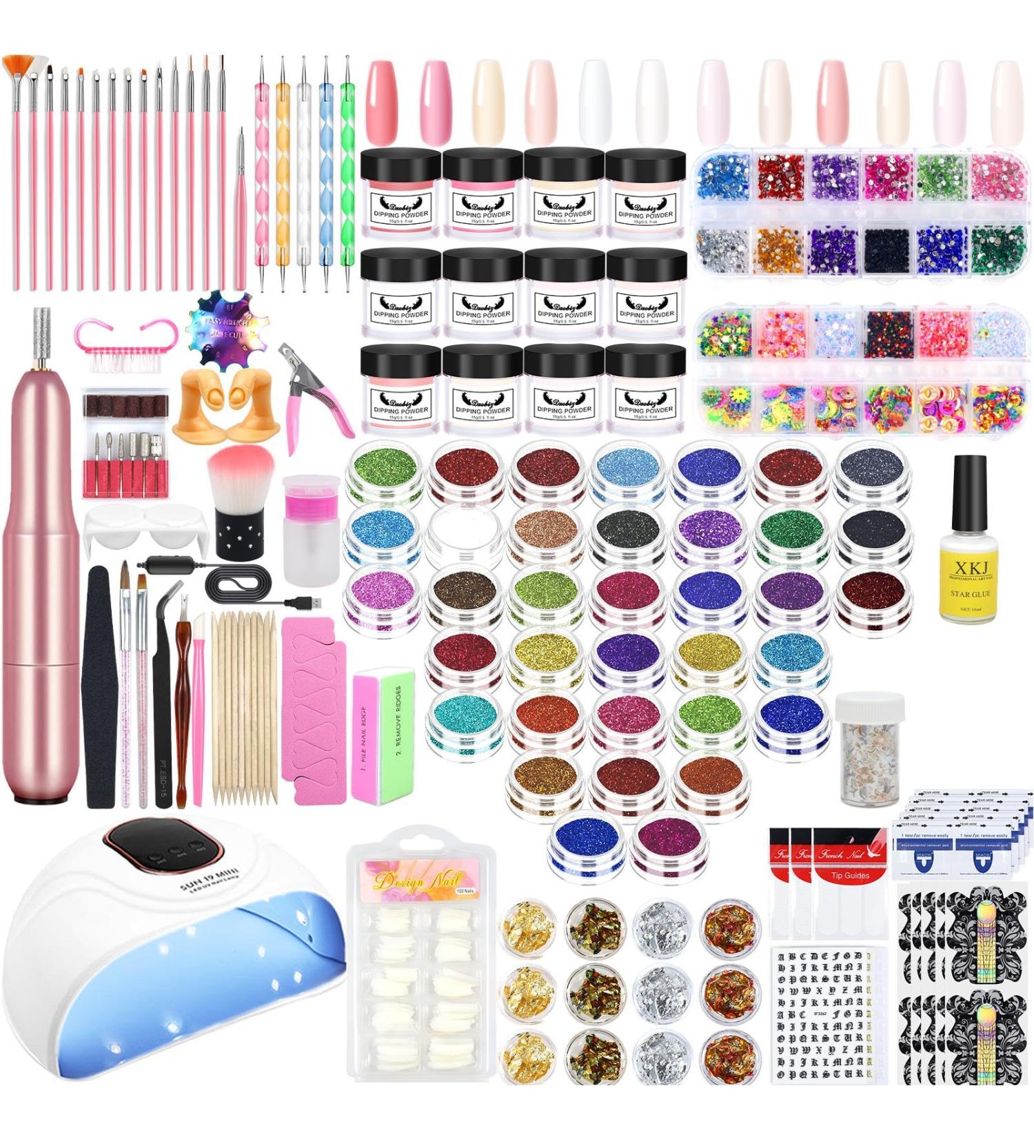 Milai Dipping Powder Nails Set - 12 Colors 72W UV/LED Lamp & Nail Cutter | Best Acrylic Nail Starter Kit for 3D Nail Art & Design - Buy Online on GoSupps.com