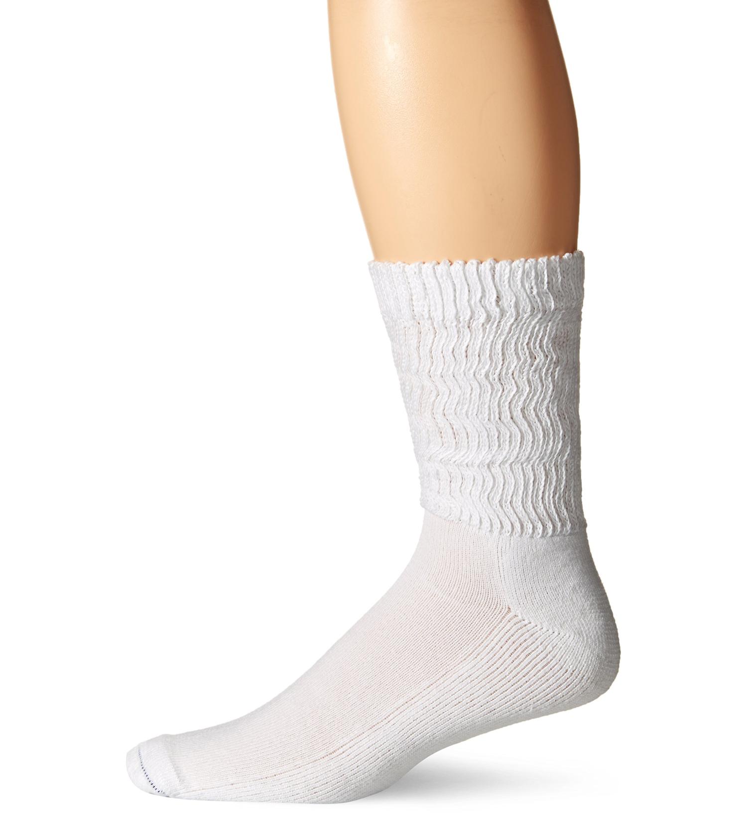 Dr. Scholl's Men's 1 Pack Diabetes and Circulatory Odor Resistant Crew Socks Shoe Size: 7.5-10 (Men's) / 5.5-7.5 (Women's) White