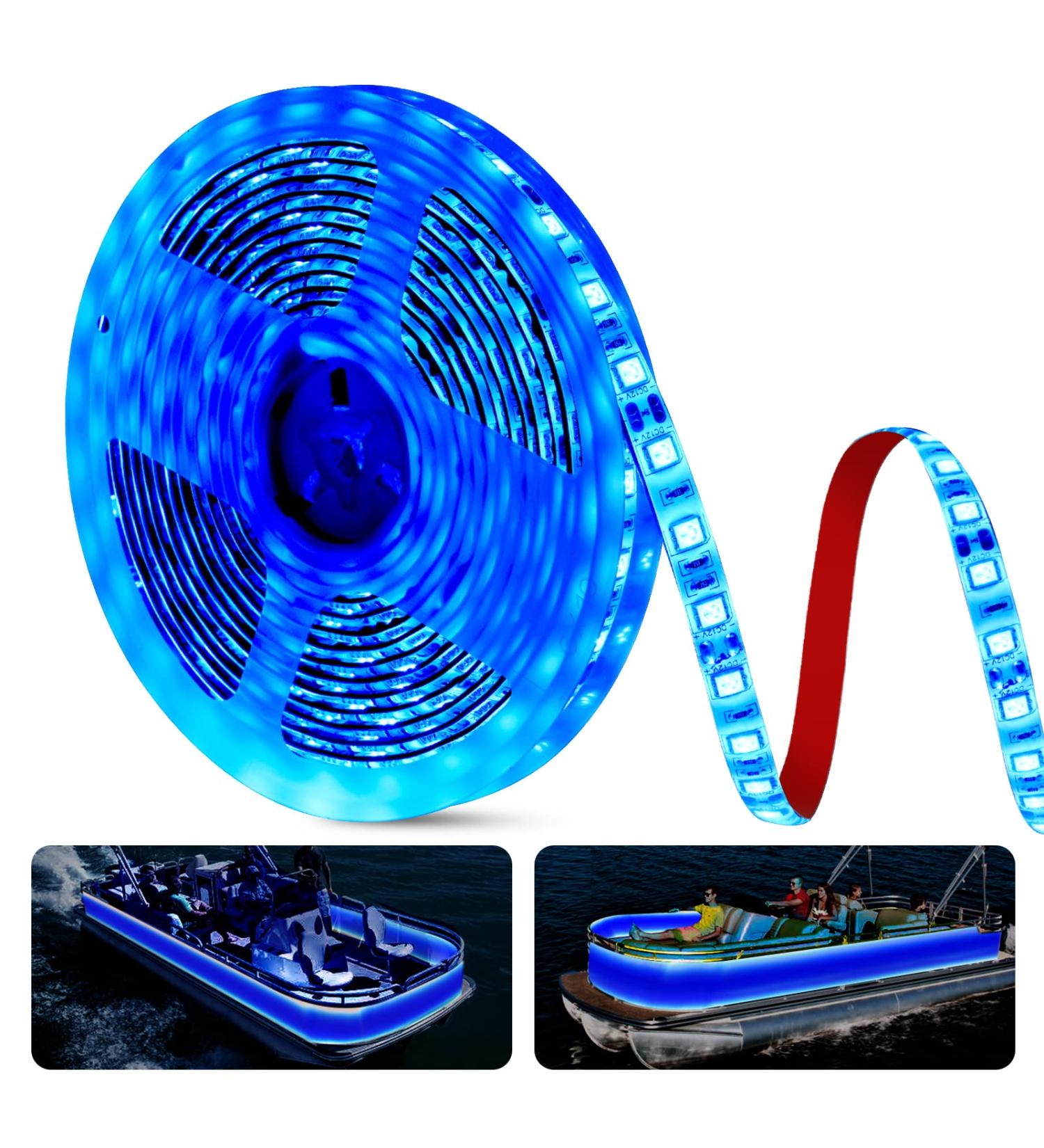 JUIOHAKY Marine LED Strip Lights 16.4ft Blue - Waterproof Boat Deck Lights for Pontoon, Kayak, Jon, Bass, Fishing Boat - 12V Interior LED Lights - Buy Online on GoSupps.com