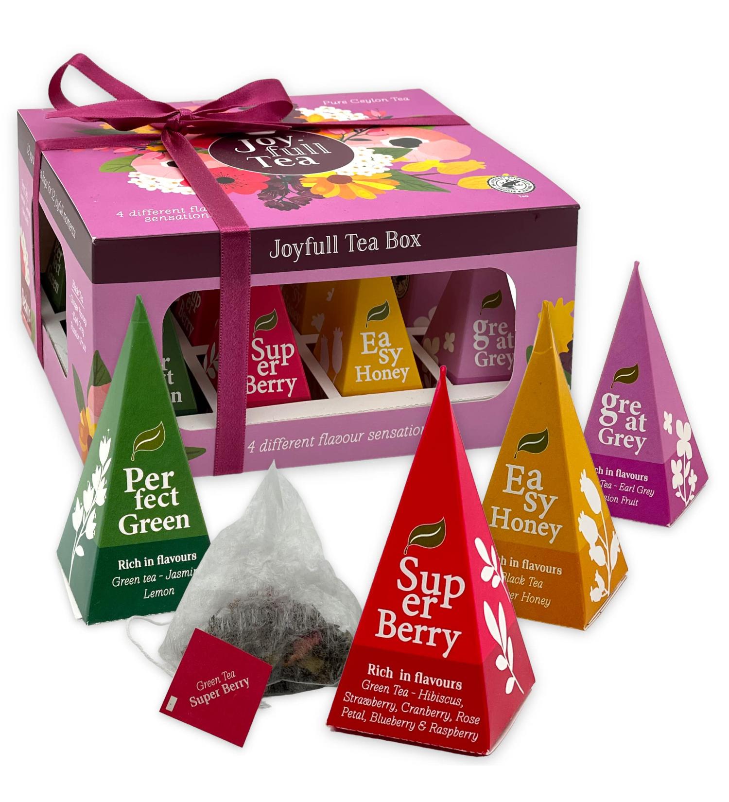 Exquisite Tea Gift Box - Fine Black & Green Tea Selection - 12 Premium Blends in 24g Joyful Tea Pack - Buy Online on GoSupps.com