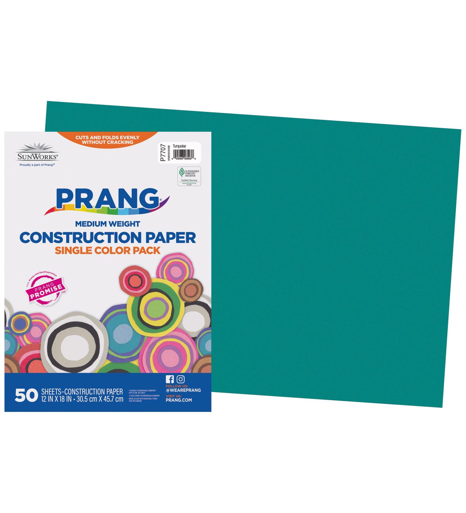 Prang Construction Paper Turquoise 12x18 - 50 Sheets - Buy Online on GoSupps.com