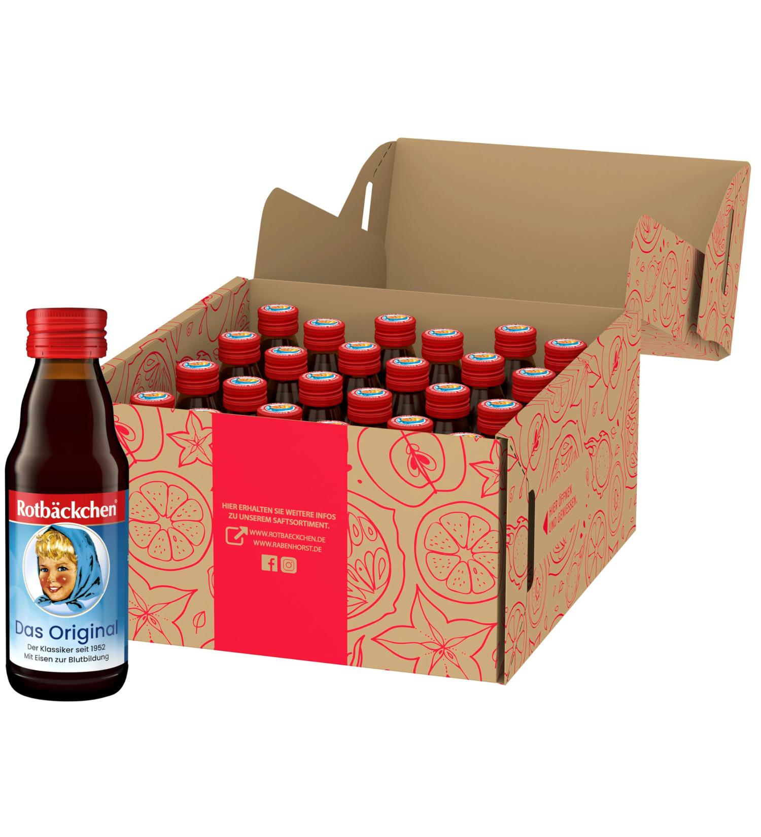 ROTBCKCHEN Original MINI Juice 24-Pack (125 ml) | 99% Multi-Fruit Juice with Honey & Iron - International Shipping Available - Buy Online on GoSupps.com