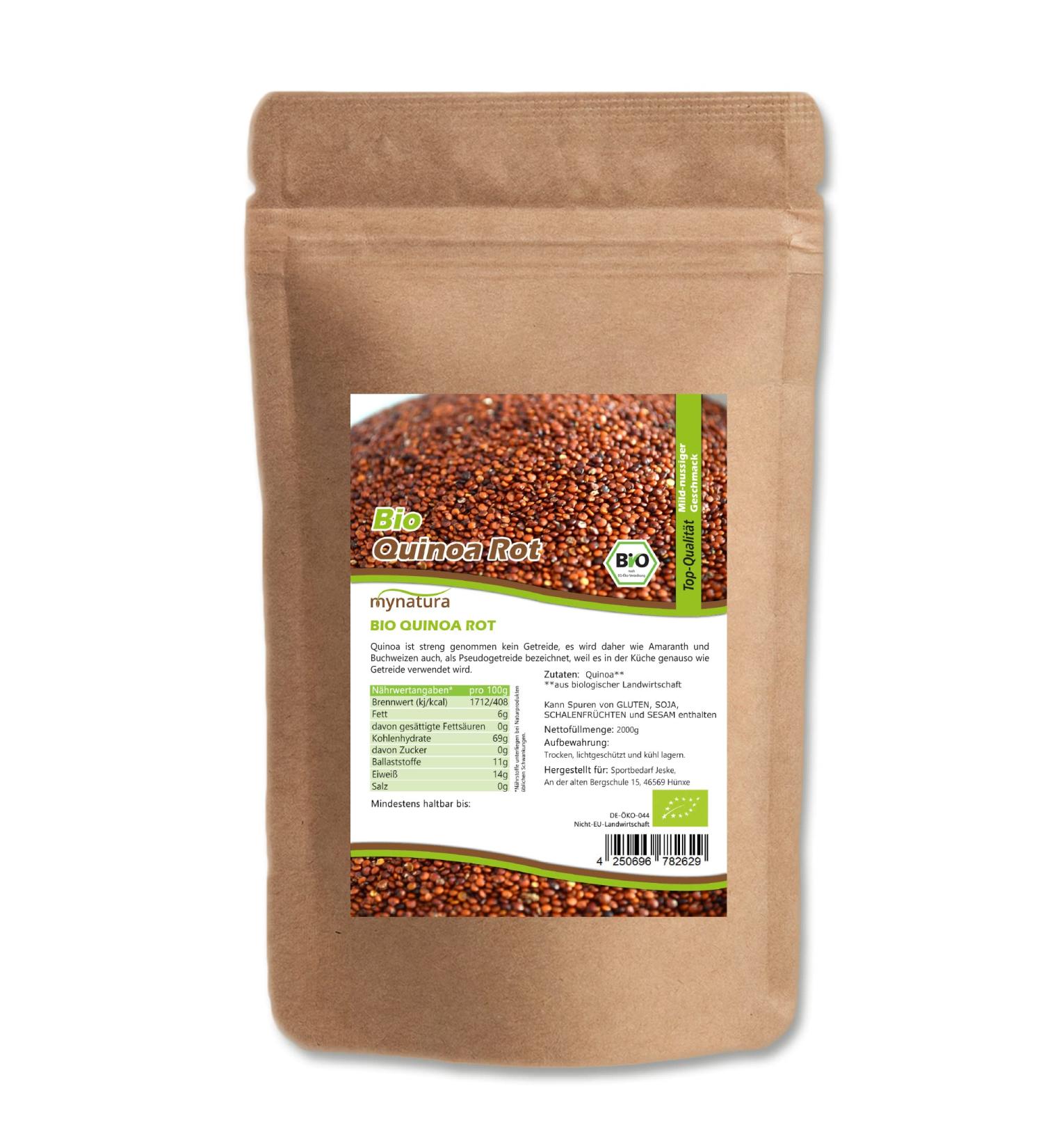 Mynatura Organic Red Quinoa Value Pack (2x2000g) - Nutty Taste Plant-Based Superfood for Cooking & Baking - Buy Online on GoSupps.com