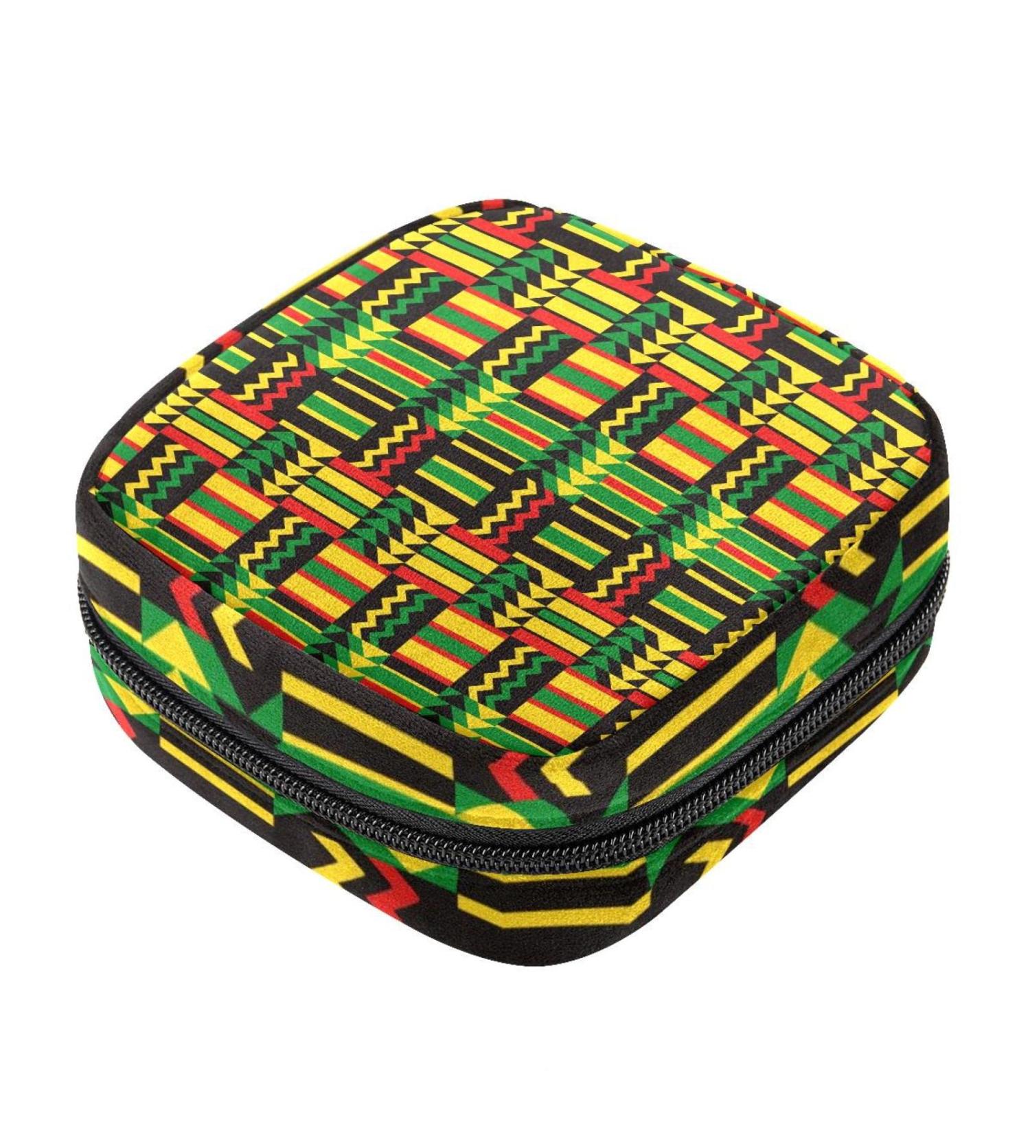 Shop African Zigzag Pattern Women's Napkin Storage Bag - Portable Period Pocket for Women Teens & Girls - Menstrual Cup & Breastfeeding Pillow Holder - Buy Online on GoSupps.com