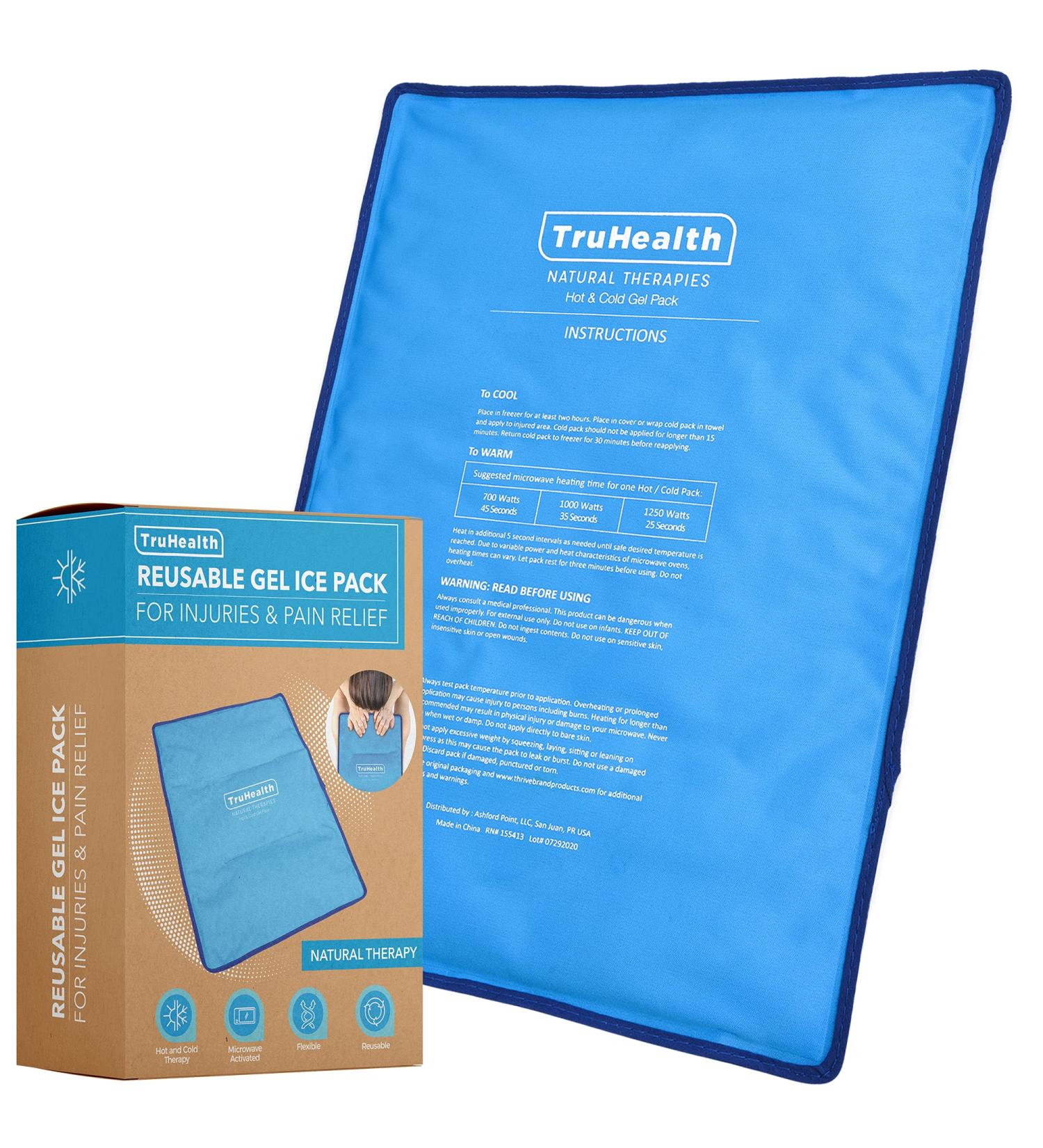 Truhealth Extra Large Hot & Cold Gel Ice Pack - Reusable Therapy Compress - Blue (1 Count) - Buy Online on GoSupps.com