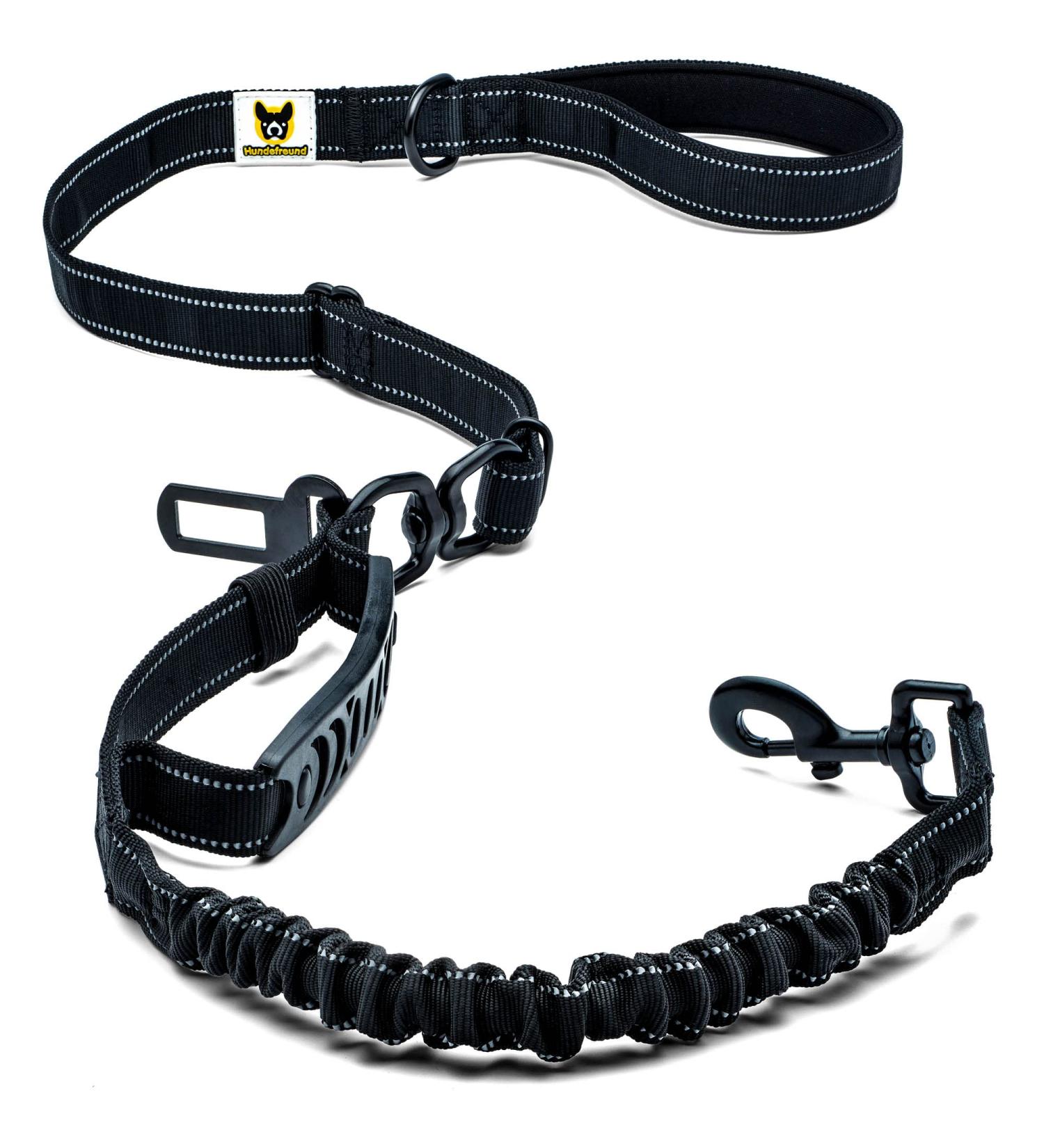 Adjustable Car Dog Leash with Seat Belt for All Breeds - 115-155 cm Reflective Grip Pad & Jerk Dampers - Ideal for Dog Lovers - Buy Online on GoSupps.com