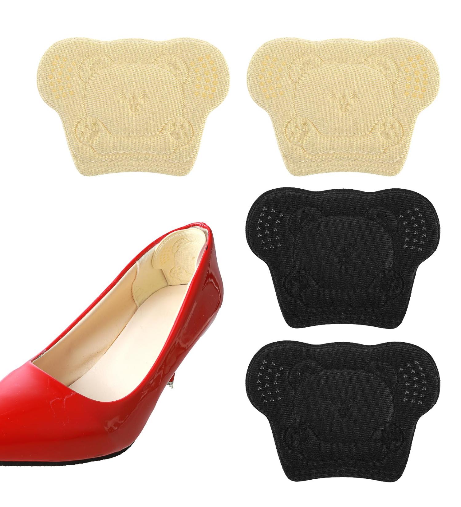 Buy WLLHYF 2 Pairs Heel Grips - Cute Bear Self-Adhesive Cushion Pads for Blister Prevention | Cuttable Insole Inserts for Big Boots - Apricot & Black - Buy Online on GoSupps.com