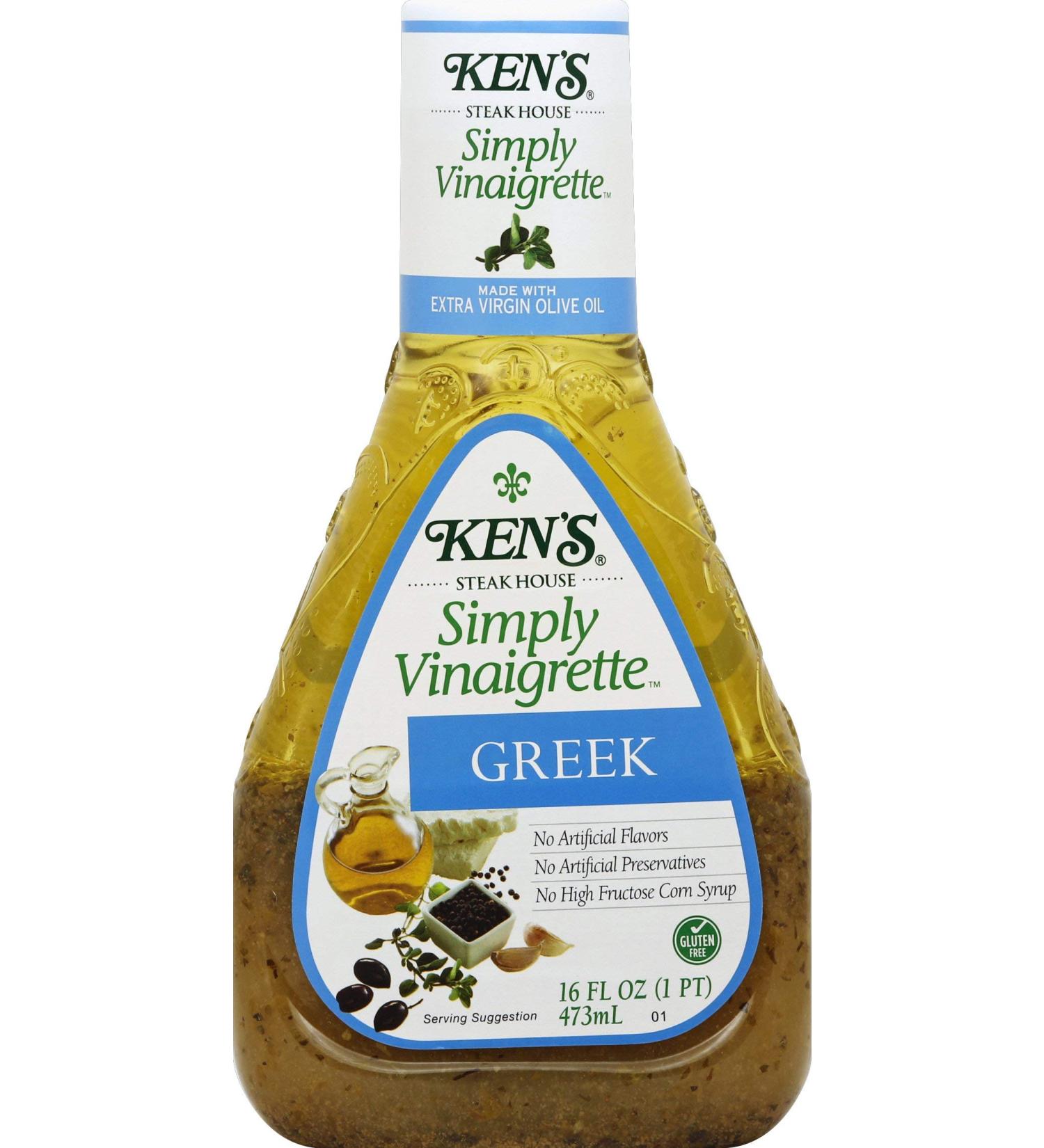 Kens Steak House, Simply Vinaigrette Greek Salad Dressing, 16oz